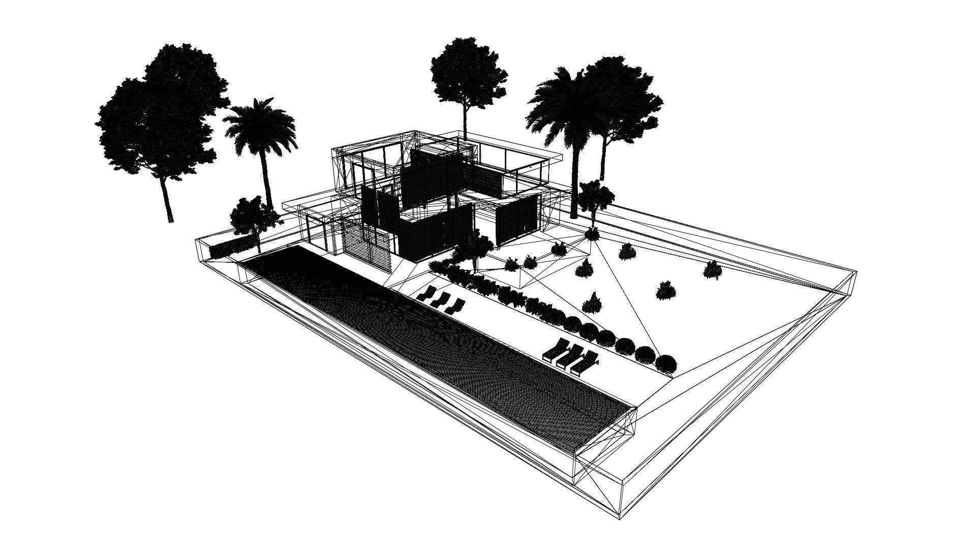 Modern Villa Exterior 3D Model 3D model_5