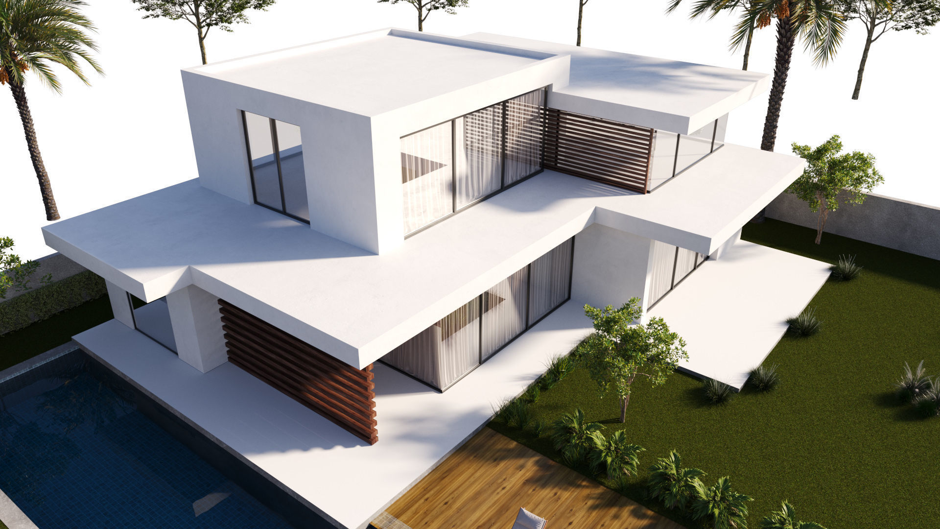 Modern Villa Exterior 3D Model 3D model_4