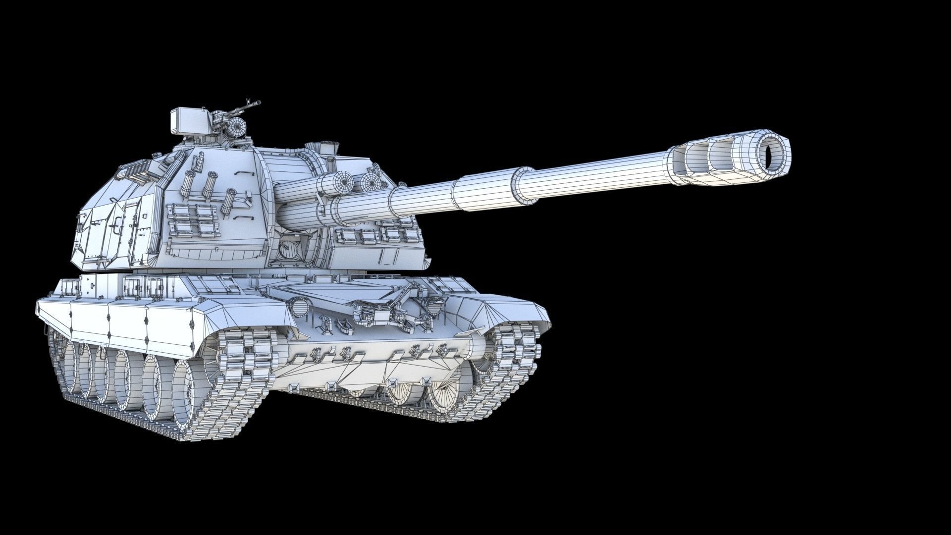 Msta-S 2S19 Self-propelled howitzer 3D model_25