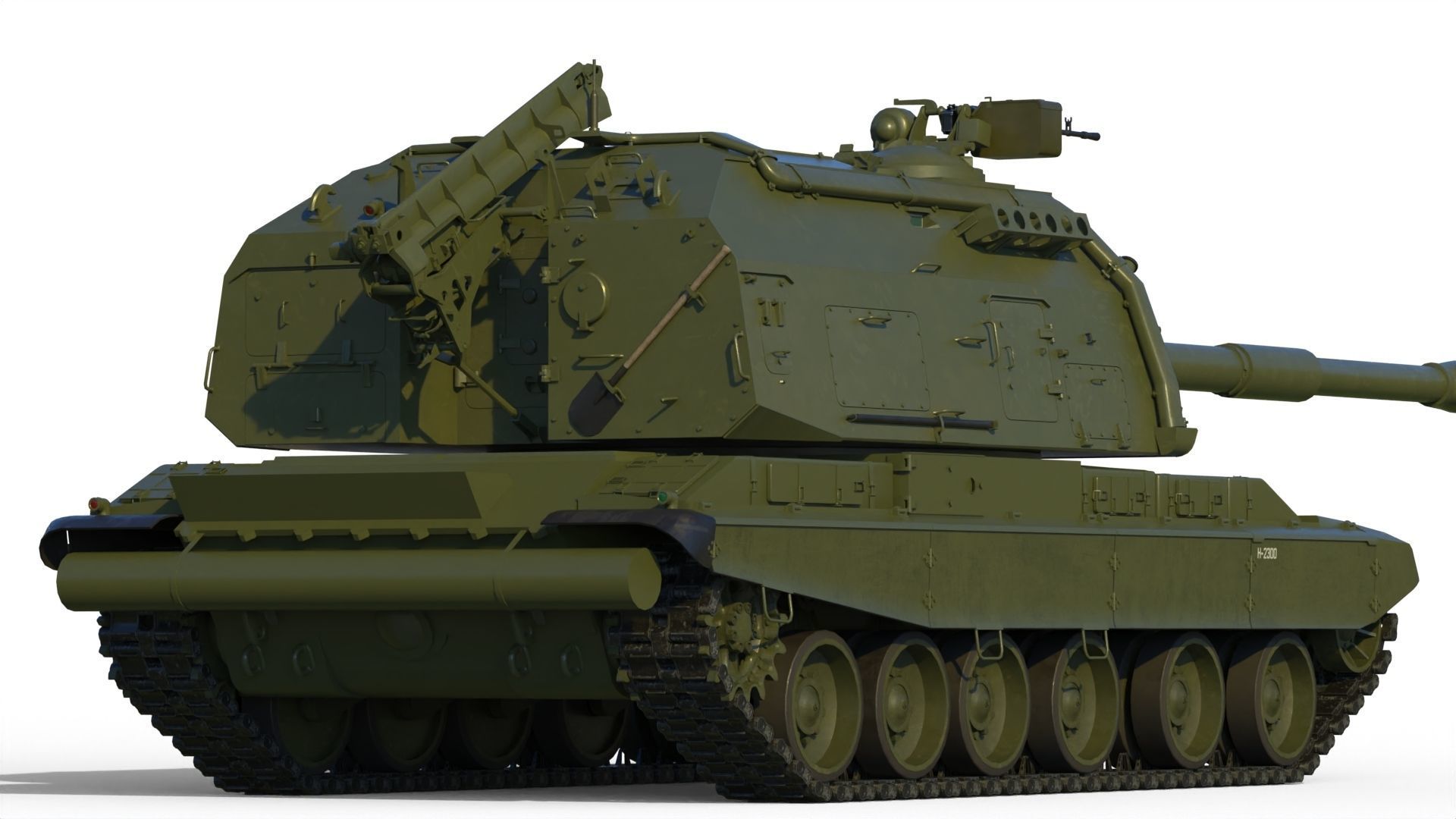Msta-S 2S19 Self-propelled howitzer 3D model_2