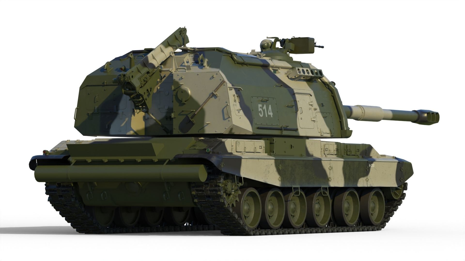 Msta-S 2S19 Self-propelled howitzer 3D model_9