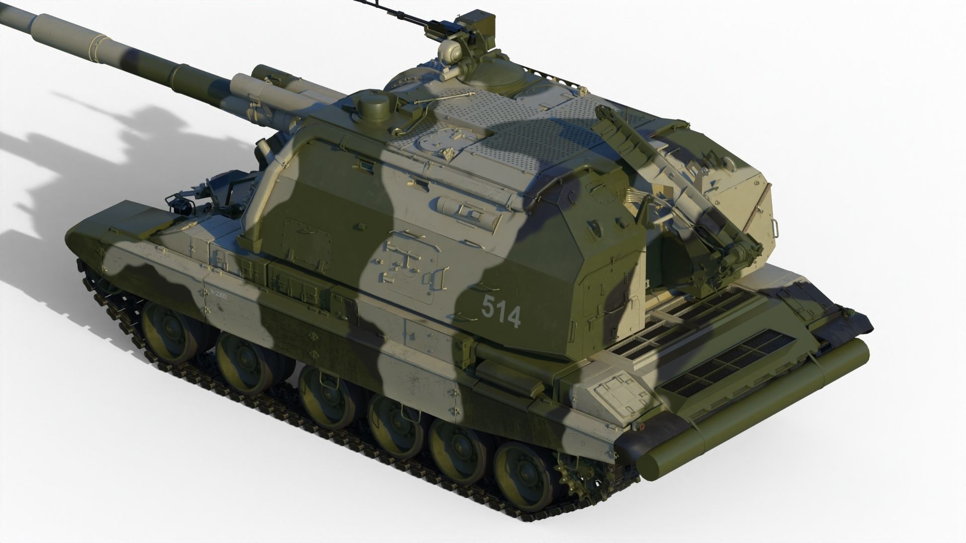 Msta-S 2S19 Self-propelled howitzer 3D model_8