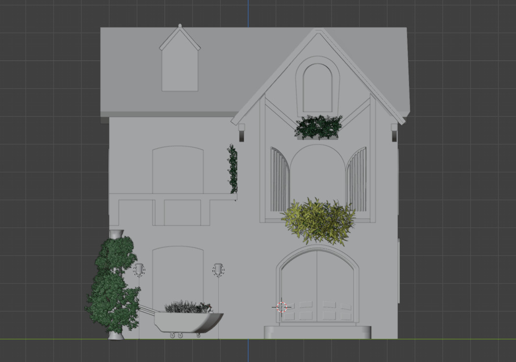 Rustic Brick House  Low-poly 3D model_3