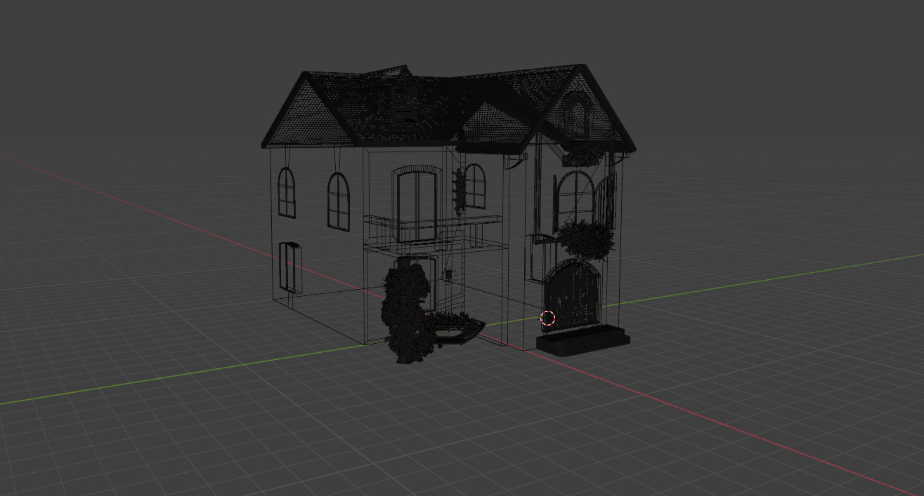 Rustic Brick House  Low-poly 3D model_4