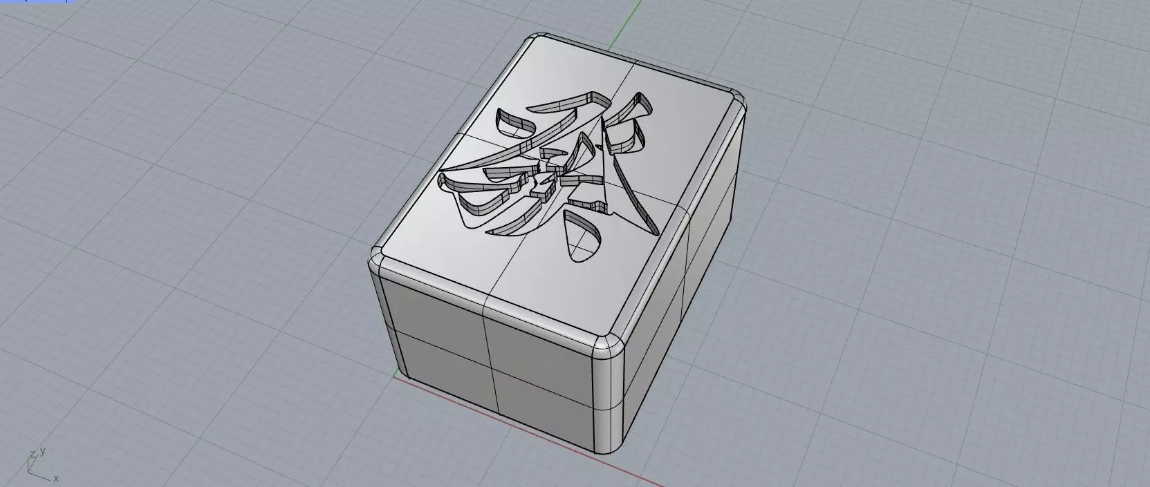 Mahjong tile Green Dragon 3dm 3D print model_0