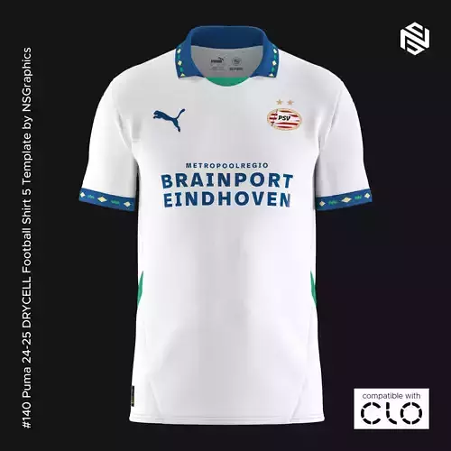 Puma 24-25 DRYCELL Football Shirt 5 Template for CLO 3D  3D model