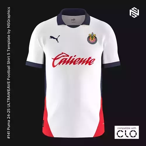 Puma 24-25 ULTRAWEAVE Football Shirt 5 Template for CLO 3D 3D model
