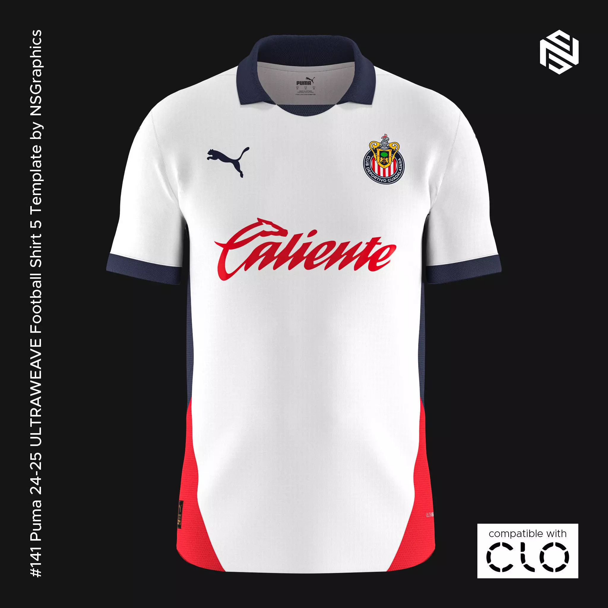 Puma 24-25 ULTRAWEAVE Football Shirt 5 Template for CLO 3D 3D model