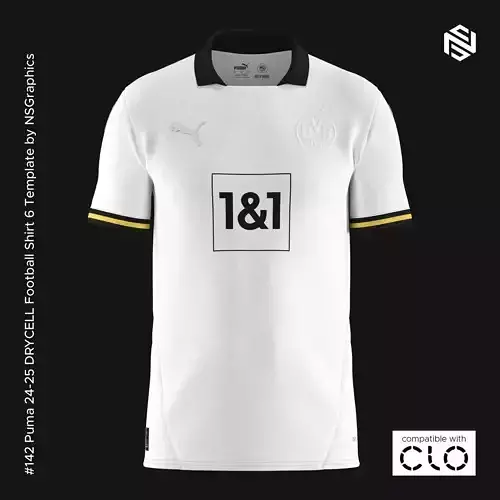 Puma 24-25 DRYCELL Football Shirt 6 Template for CLO 3D 3D model
