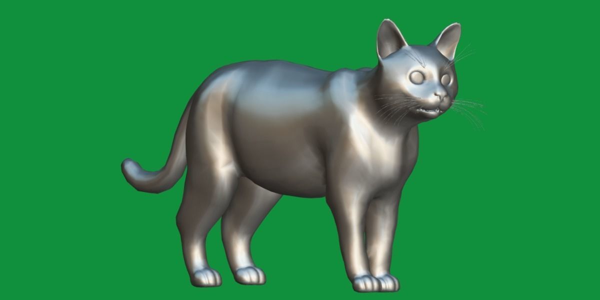 Calico Tricolor Cat Low-poly 3D model_11