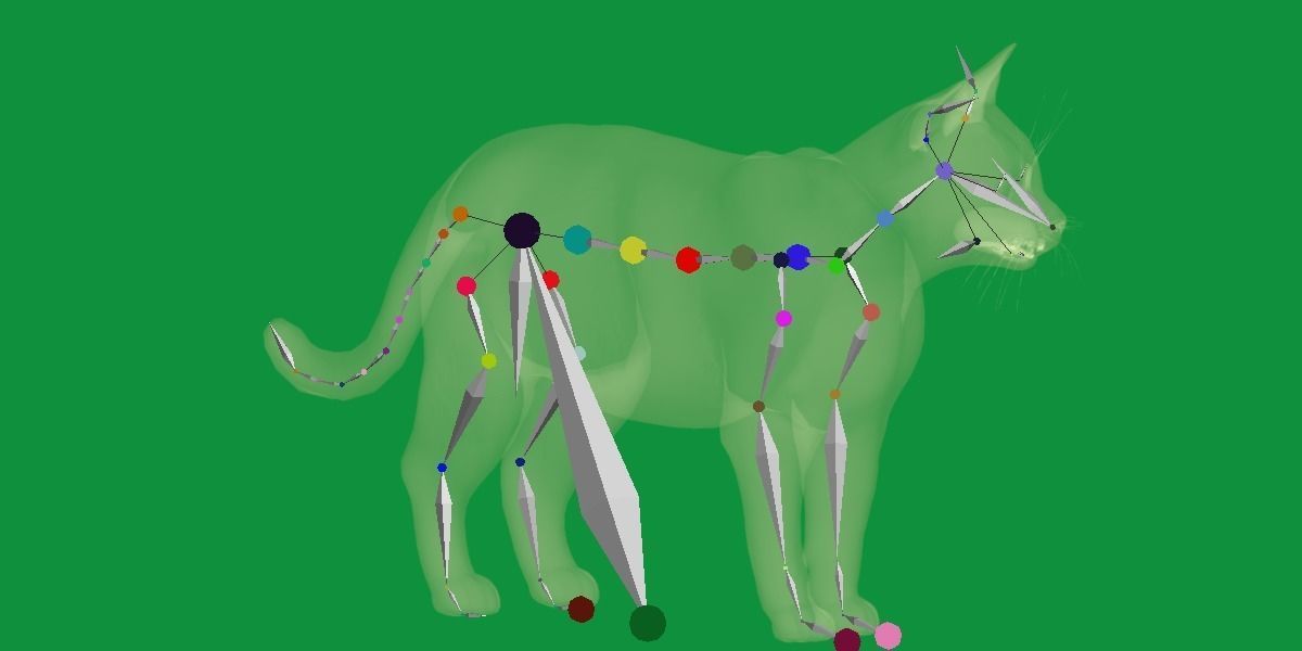 Calico Tricolor Cat Low-poly 3D model_25