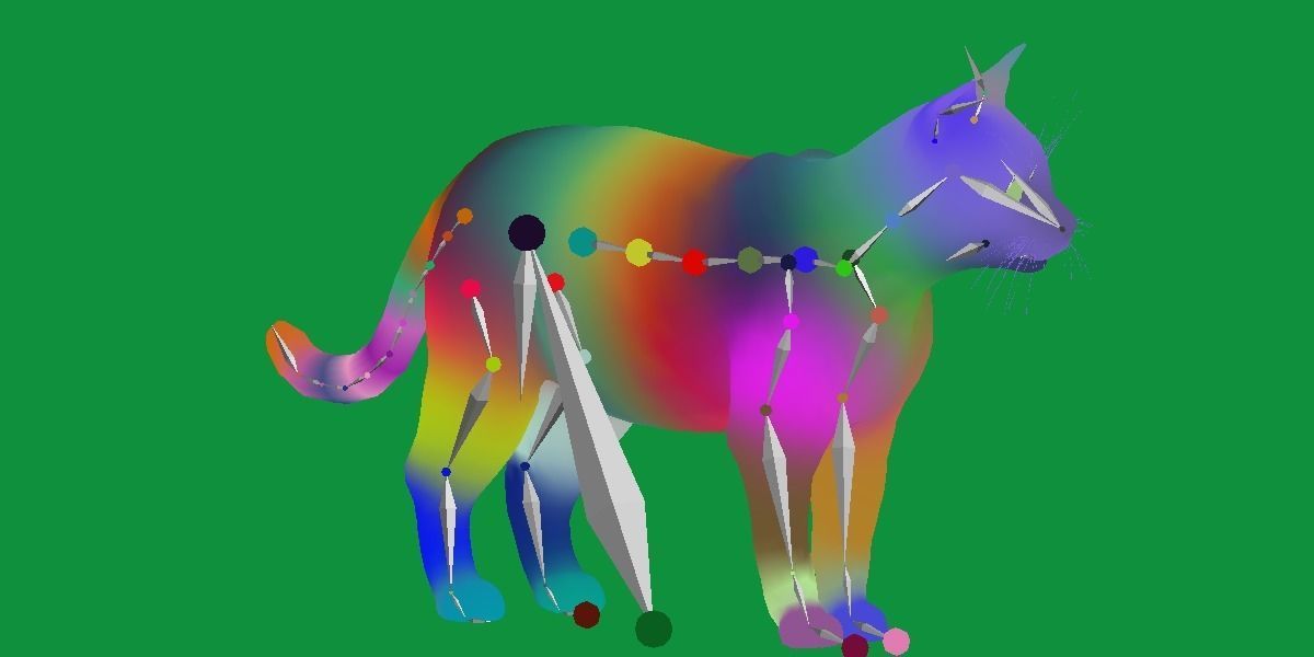 Calico Tricolor Cat Low-poly 3D model_26