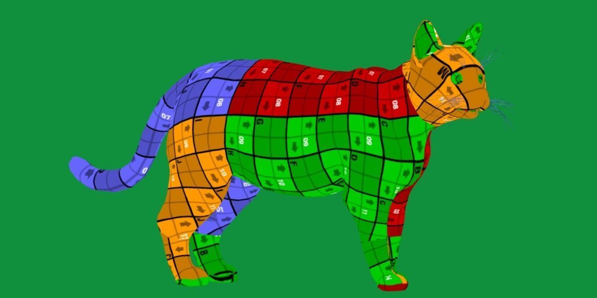 Calico Tricolor Cat Low-poly 3D model_17