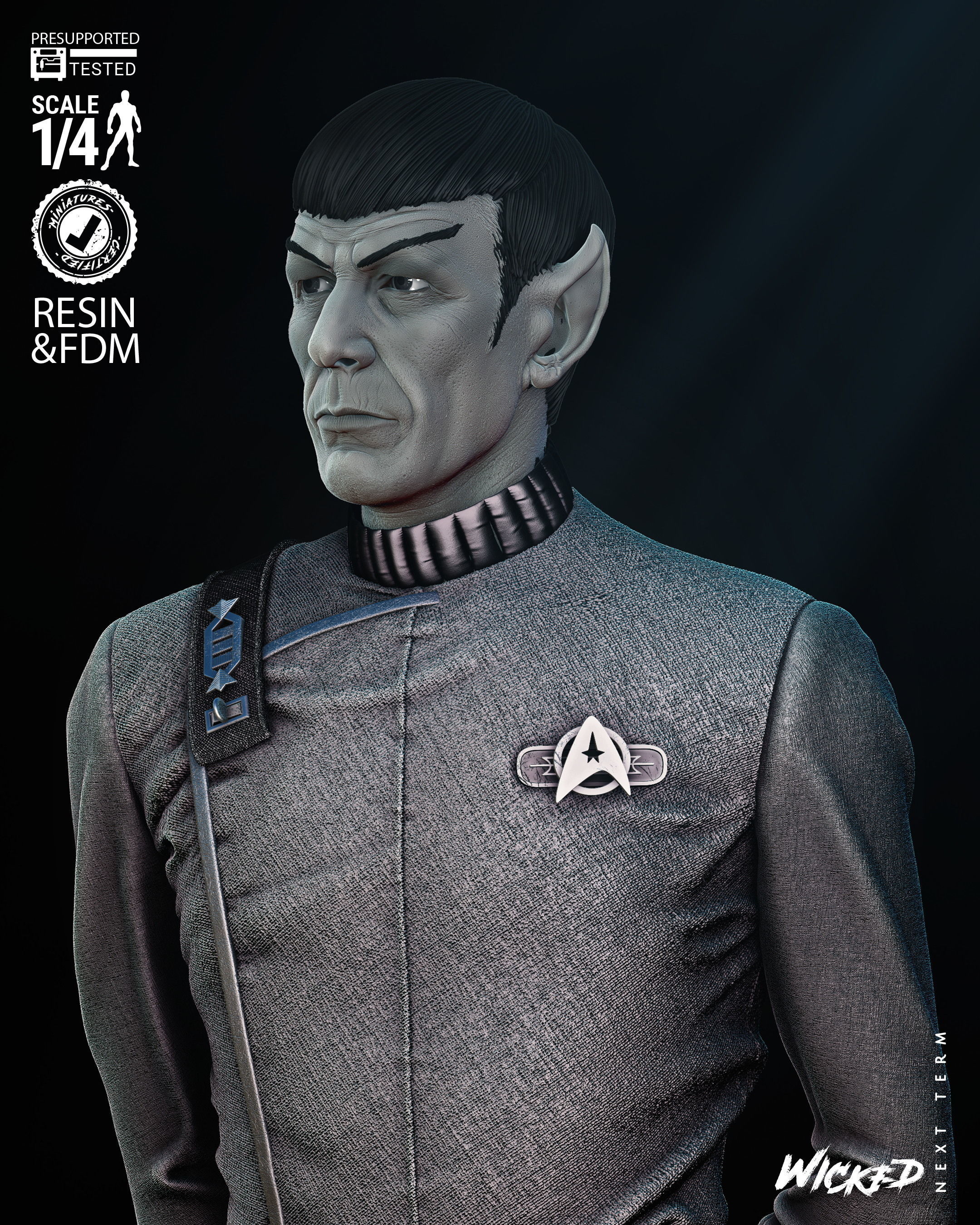 Wicked Movies Spock Bust 3D print model 3D print model_39