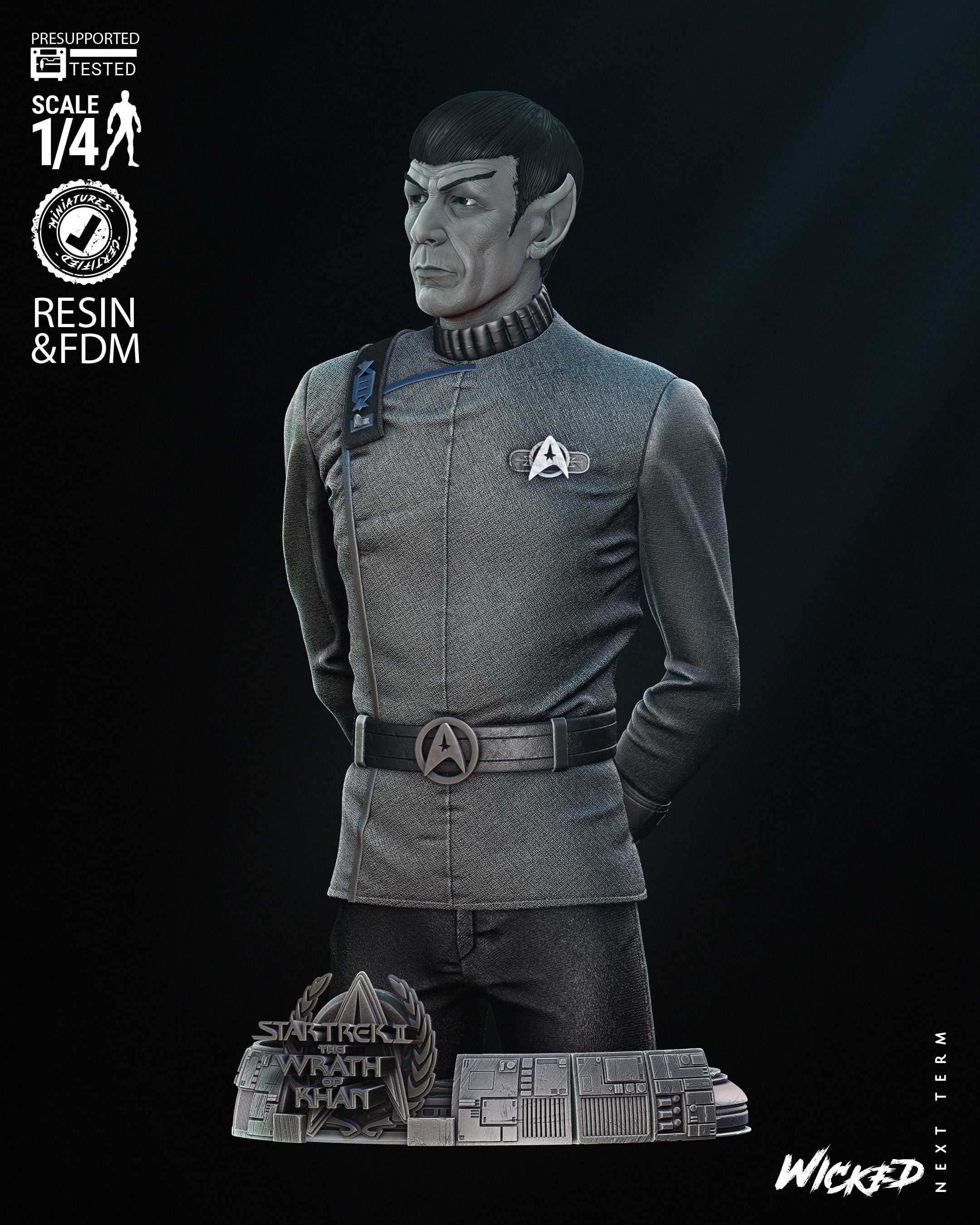 Wicked Movies Spock Bust 3D print model 3D print model_15