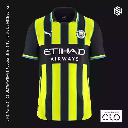 Puma 24-25 ULTRAWEAVE Football Shirt 6 Template for CLO 3D 3D model
