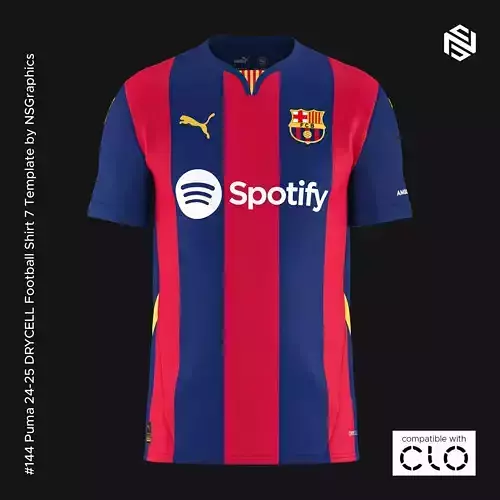Puma 24-25 DRYCELL Football Shirt 7 Template for CLO 3D 3D model