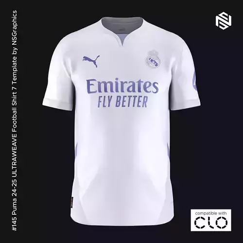 Puma 24-25 ULTRAWEAVE Football Shirt 7 Template for CLO 3D 3D model