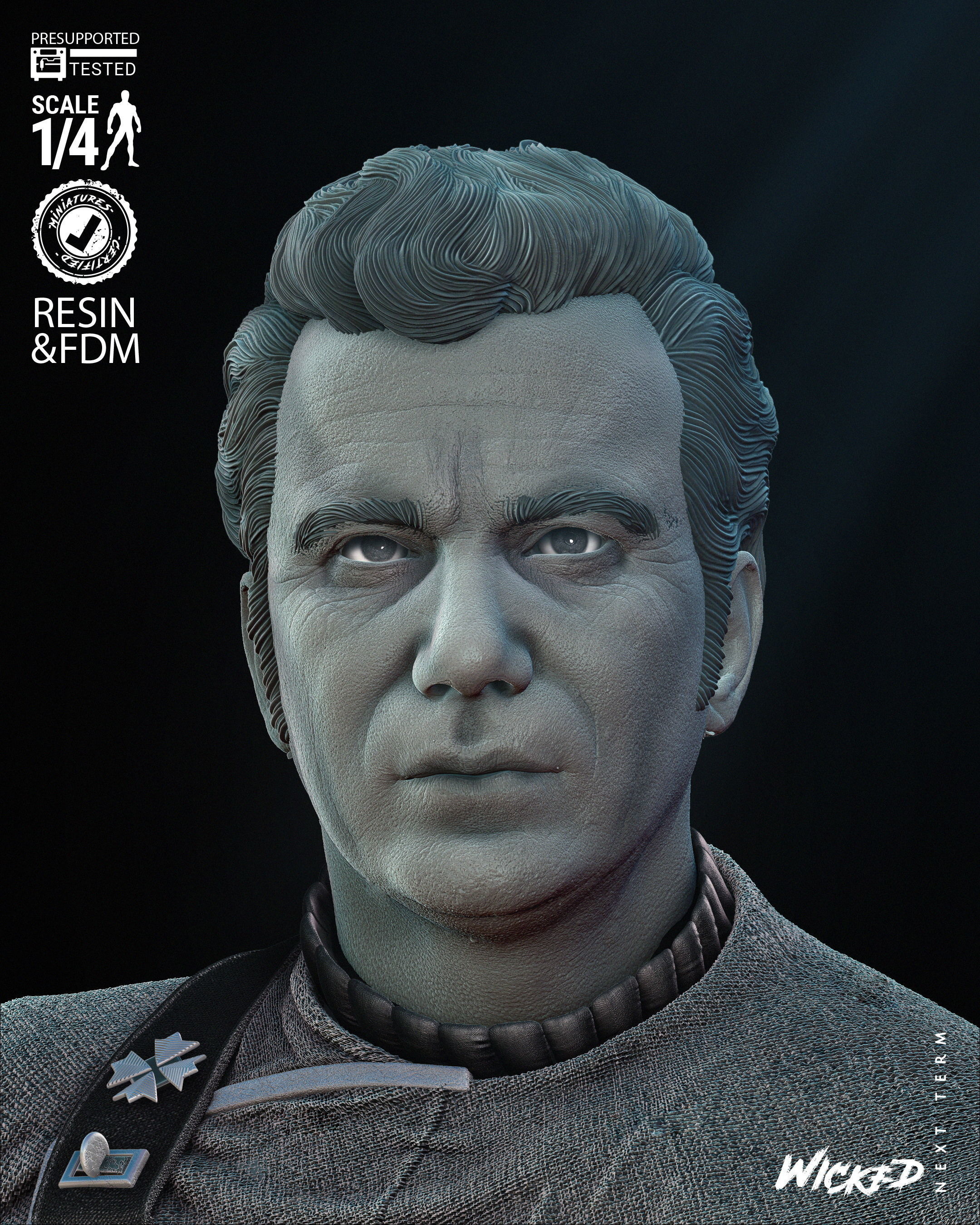 Wicked Movies Kirk Bust 3D print model 3D print model_38