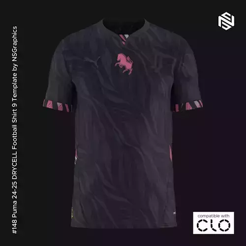 Puma 24-25 DRYCELL Football Shirt 9 Template for CLO 3D 3D model