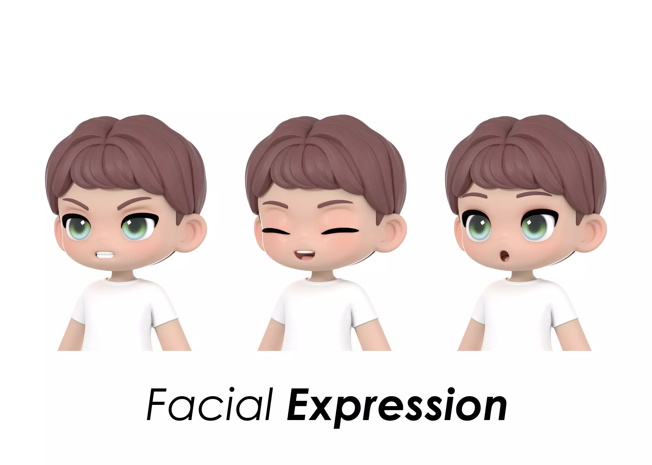 Colin Facial Expression Low-poly 3D model