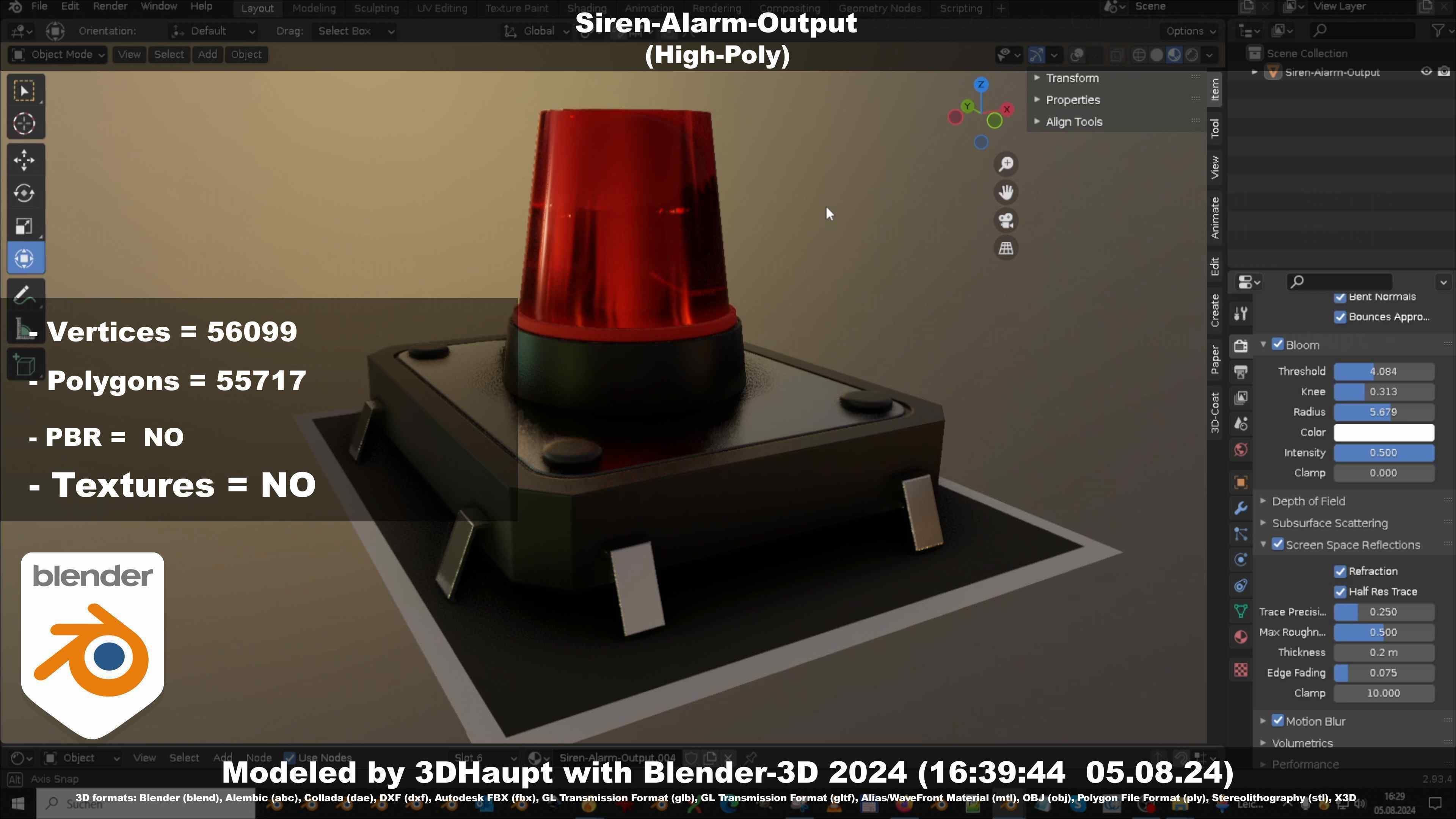 Siren-Alarm-1-Output-Module 3D model_19