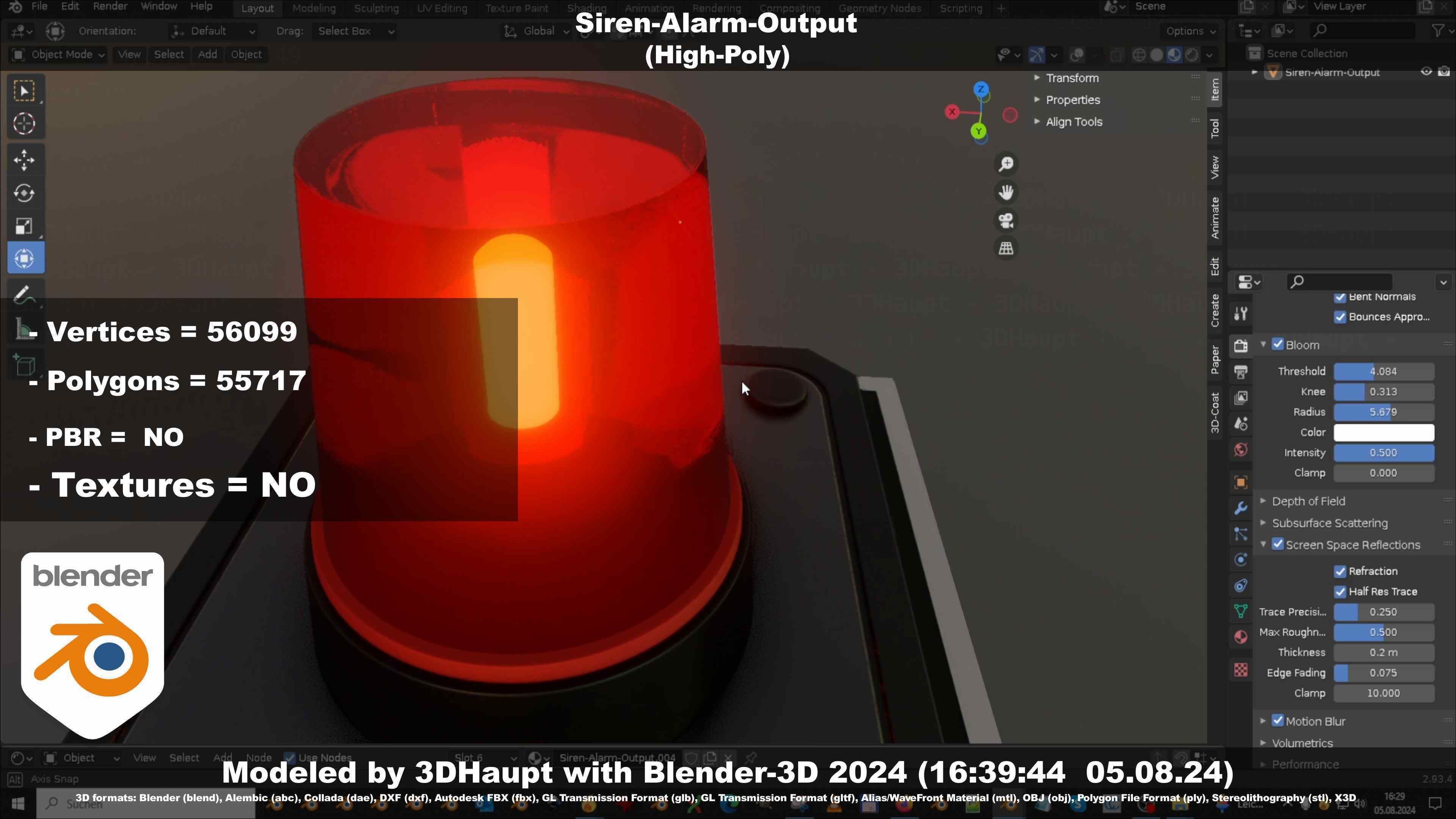 Siren-Alarm-1-Output-Module 3D model_127
