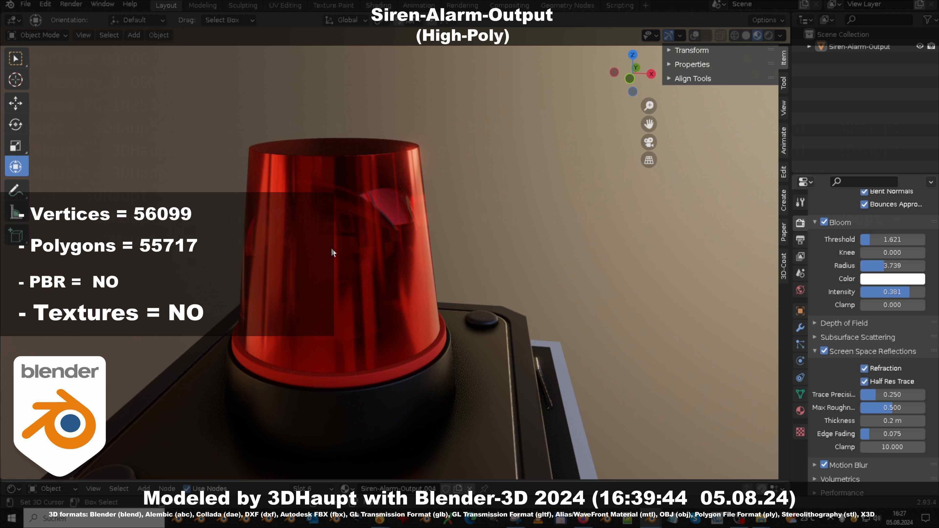 Siren-Alarm-1-Output-Module 3D model_27