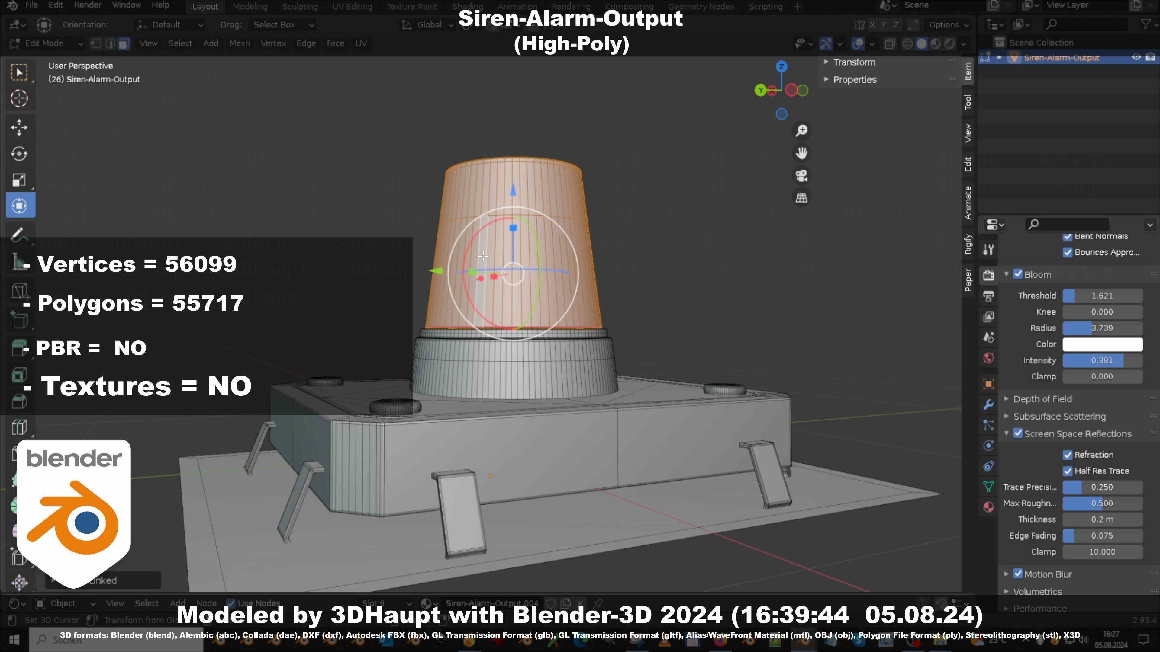 Siren-Alarm-1-Output-Module 3D model_136