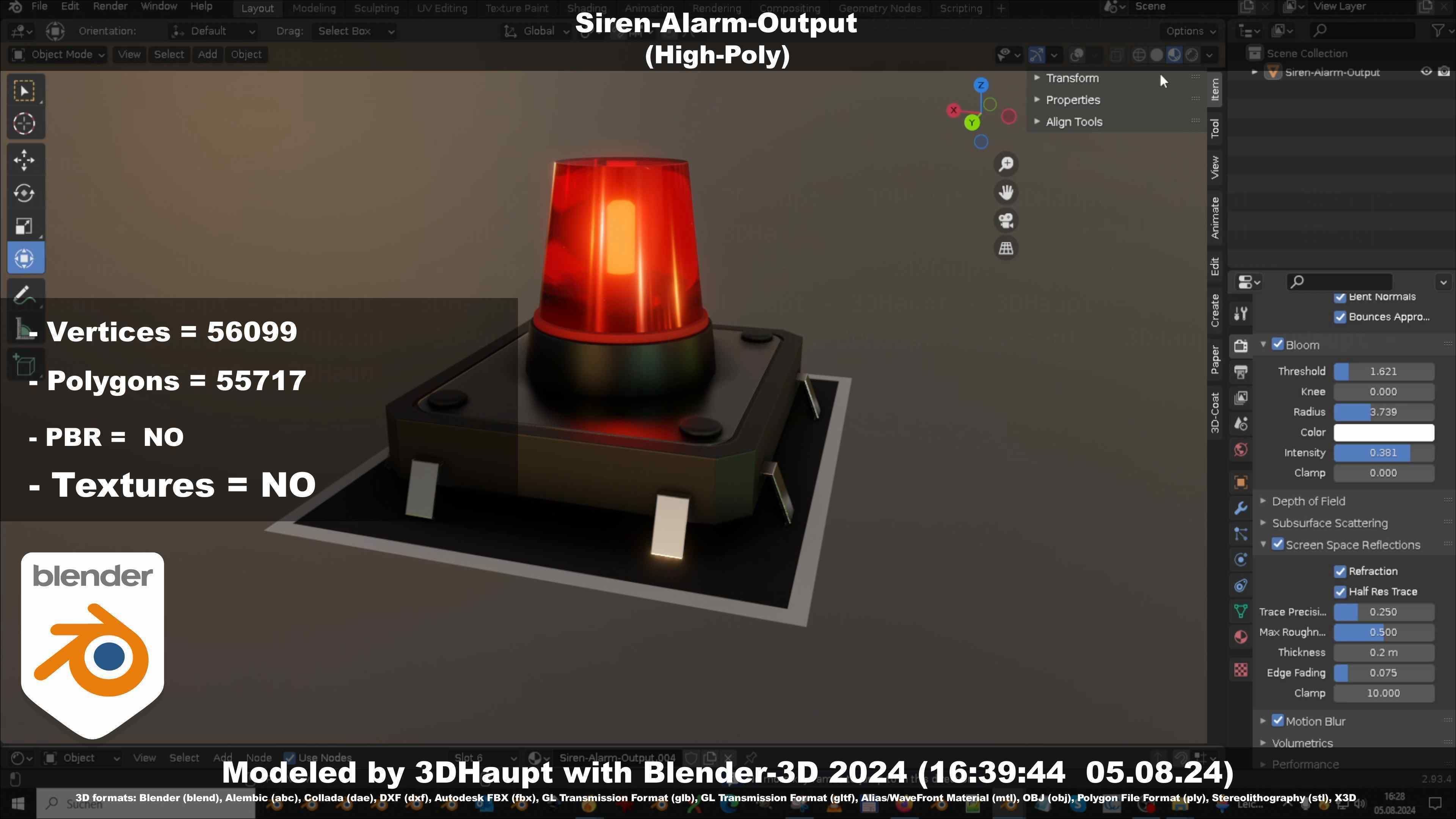 Siren-Alarm-1-Output-Module 3D model_112