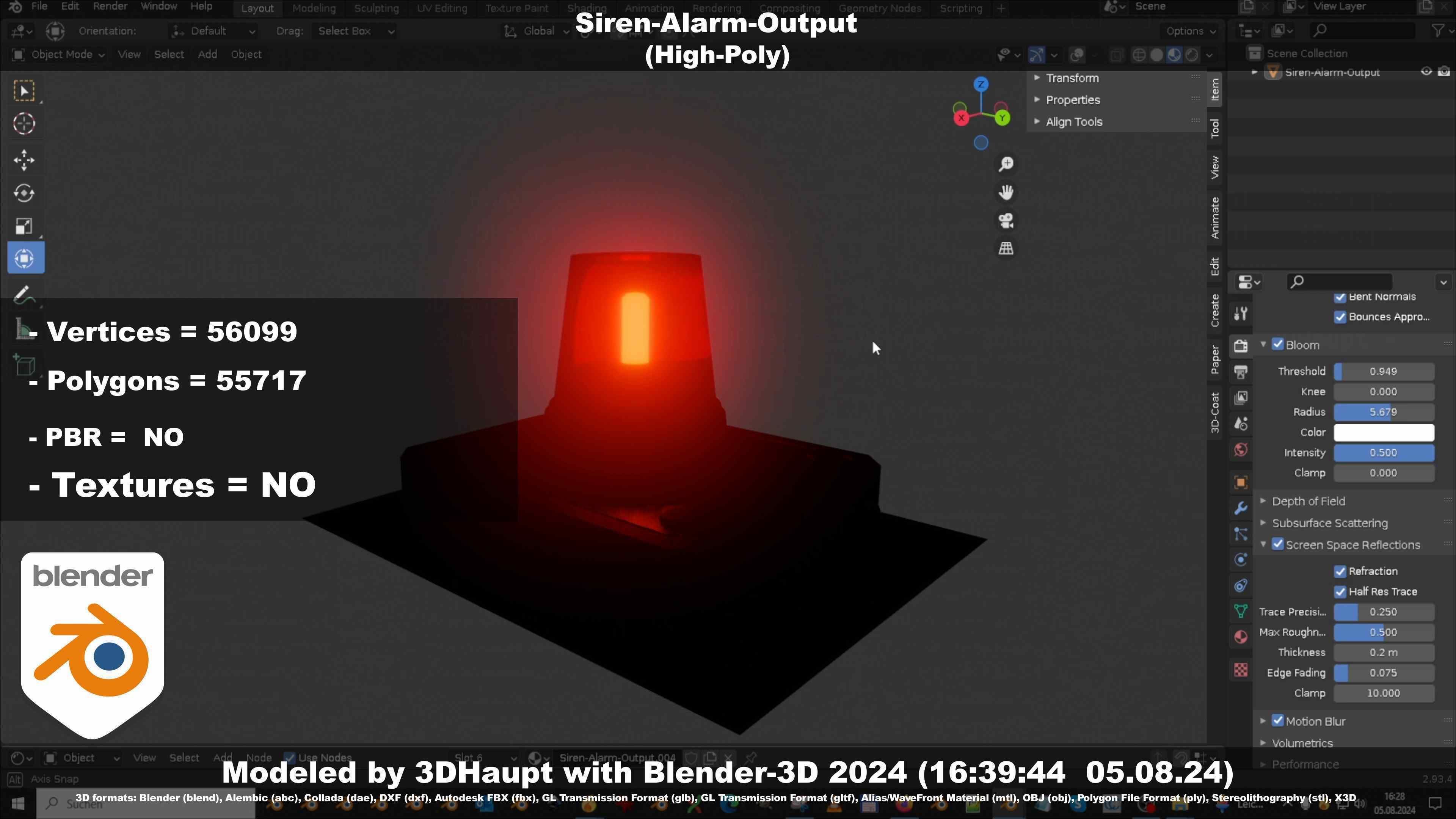 Siren-Alarm-1-Output-Module 3D model_121