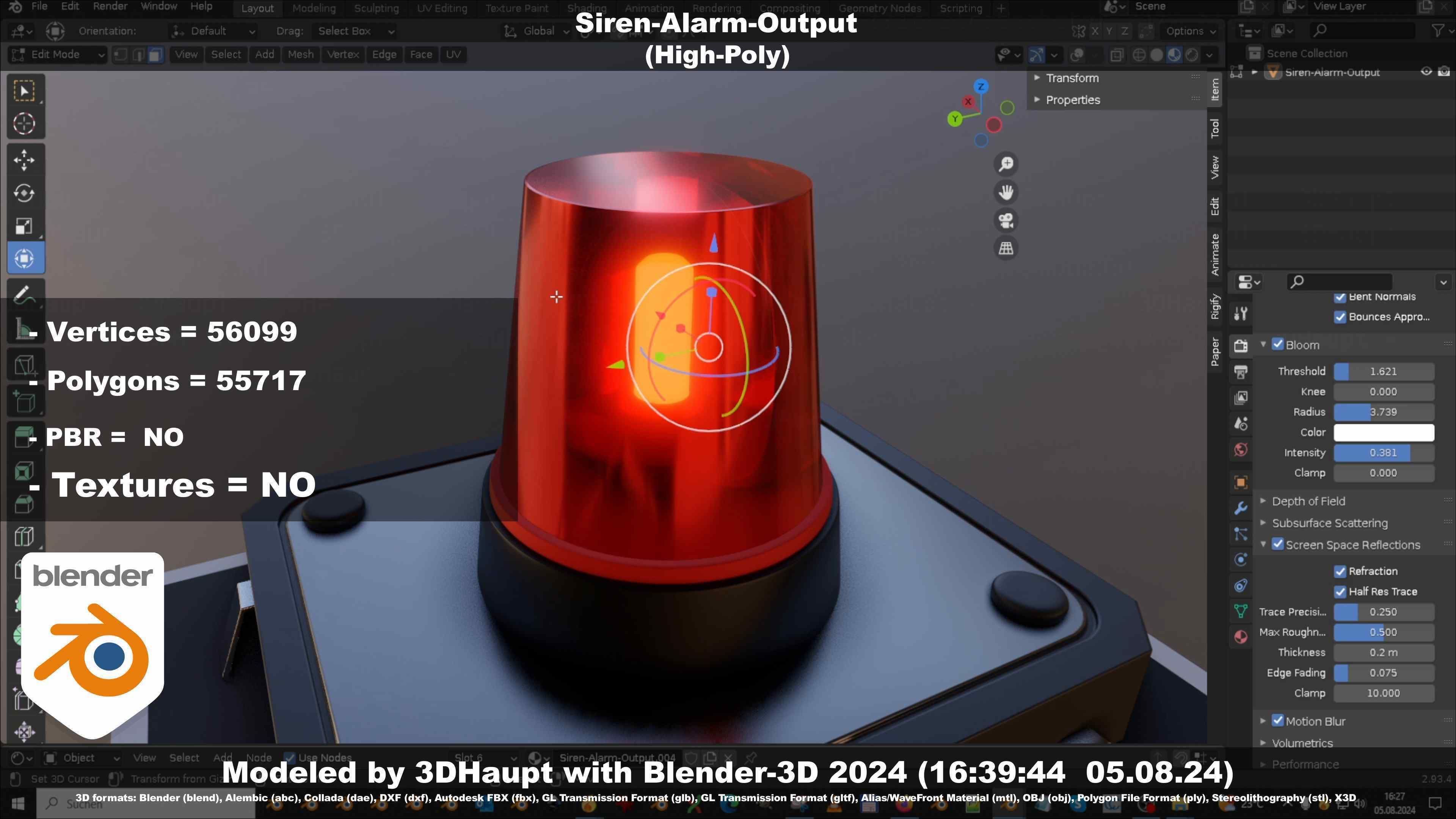 Siren-Alarm-1-Output-Module 3D model_134