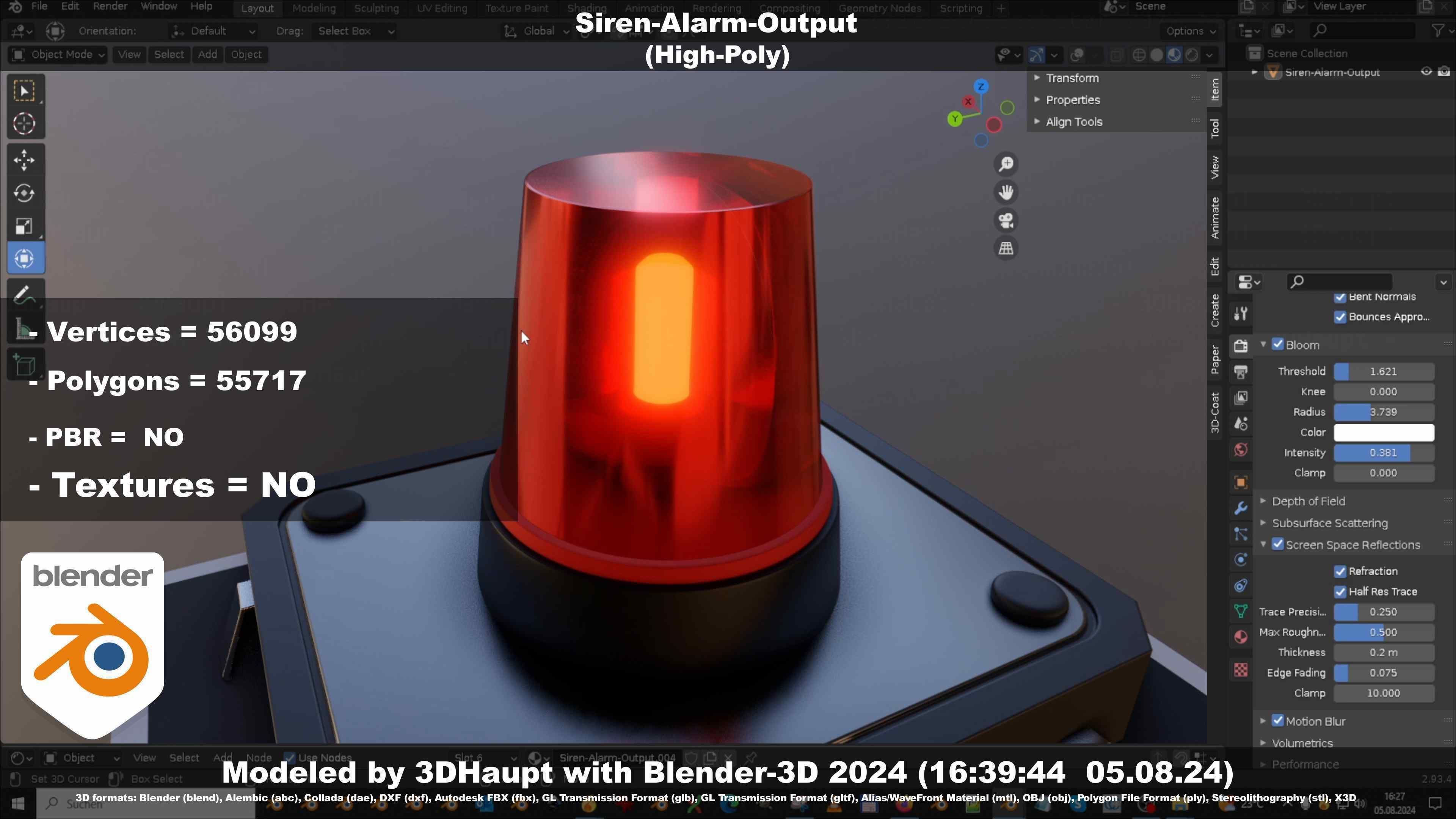 Siren-Alarm-1-Output-Module 3D model_100
