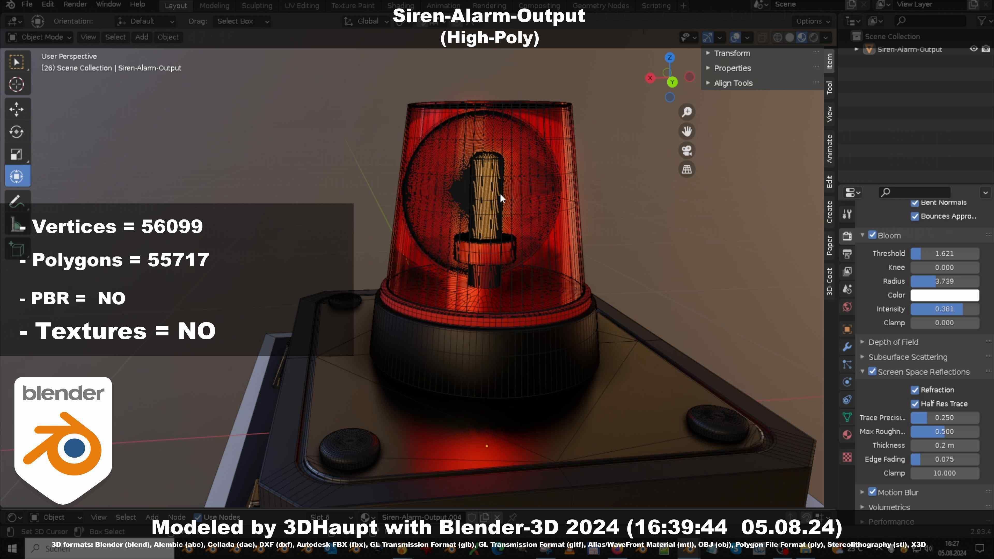 Siren-Alarm-1-Output-Module 3D model_101