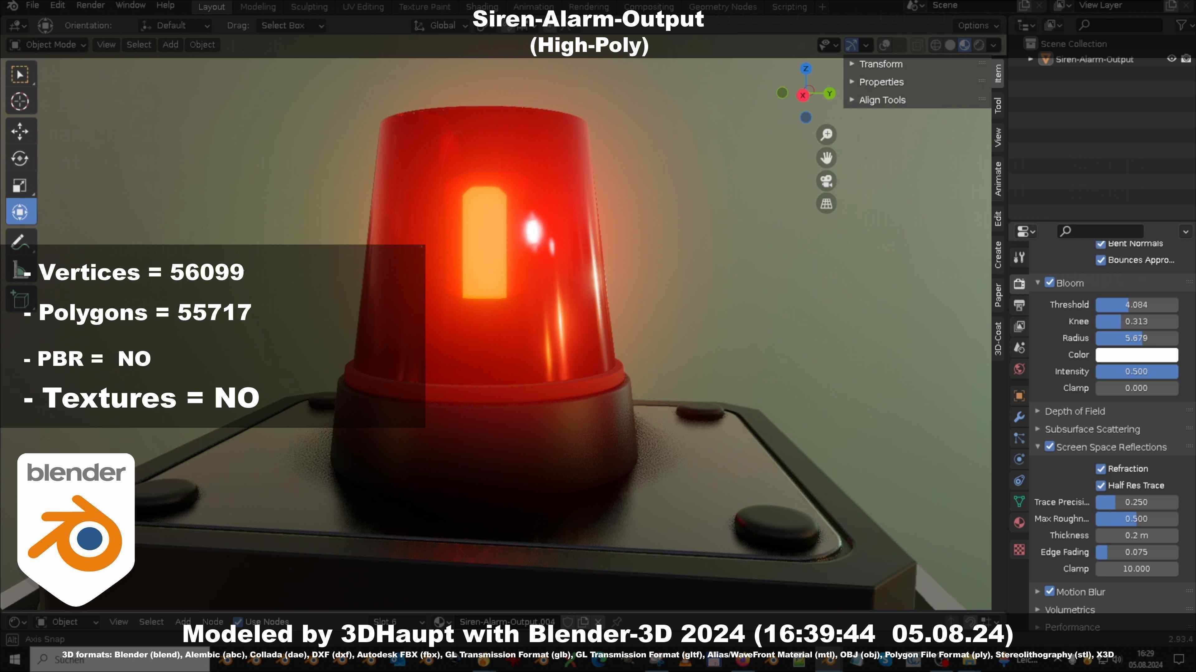 Siren-Alarm-1-Output-Module 3D model_128