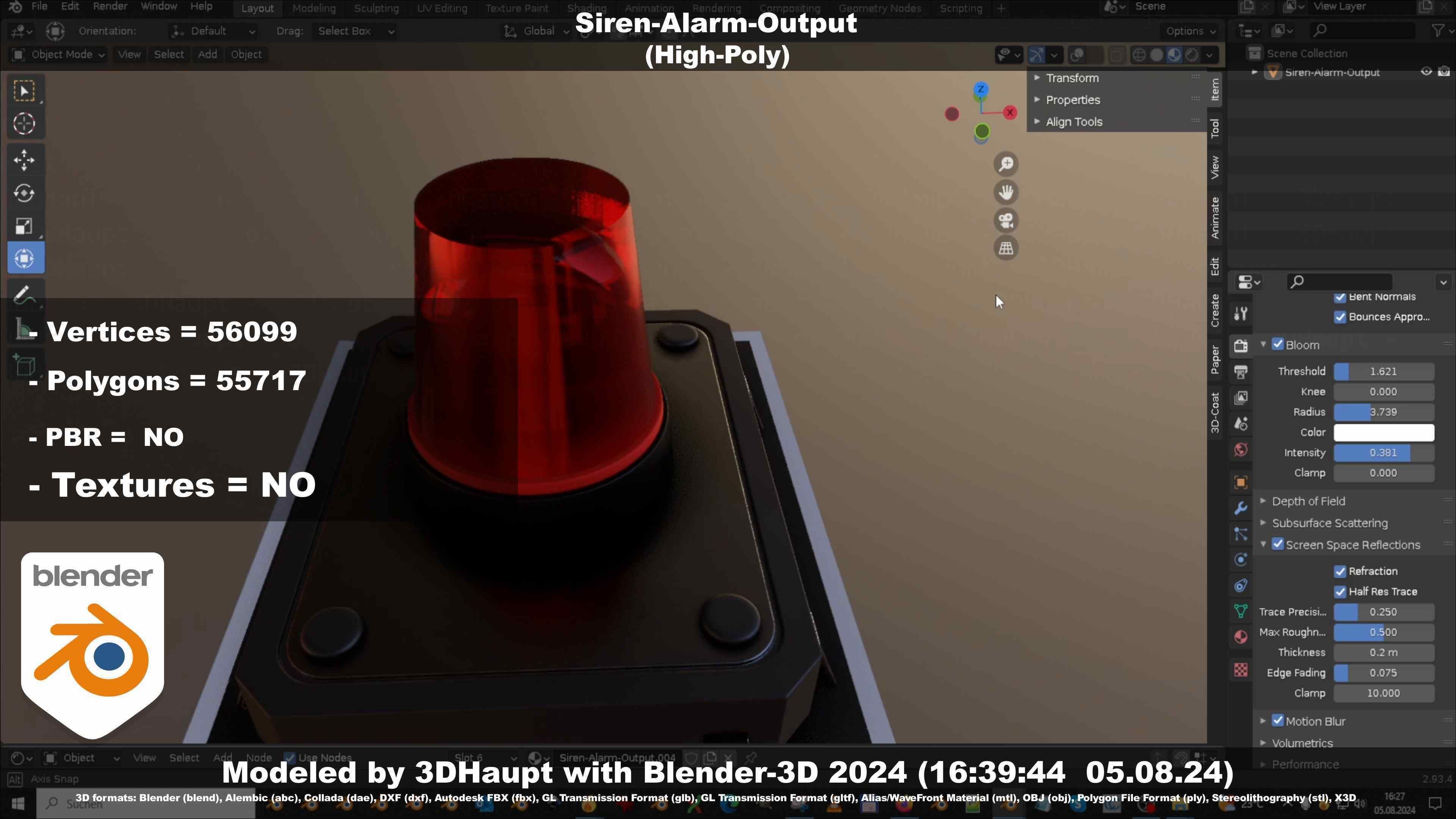 Siren-Alarm-1-Output-Module 3D model_30