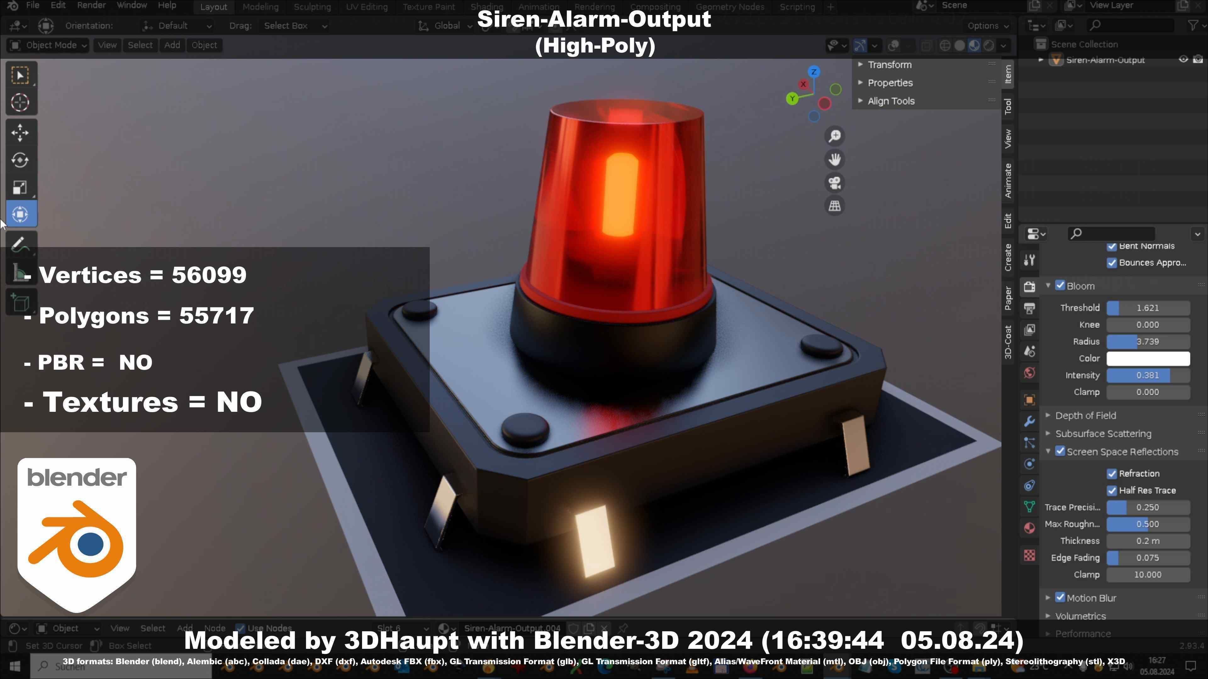Siren-Alarm-1-Output-Module 3D model_31