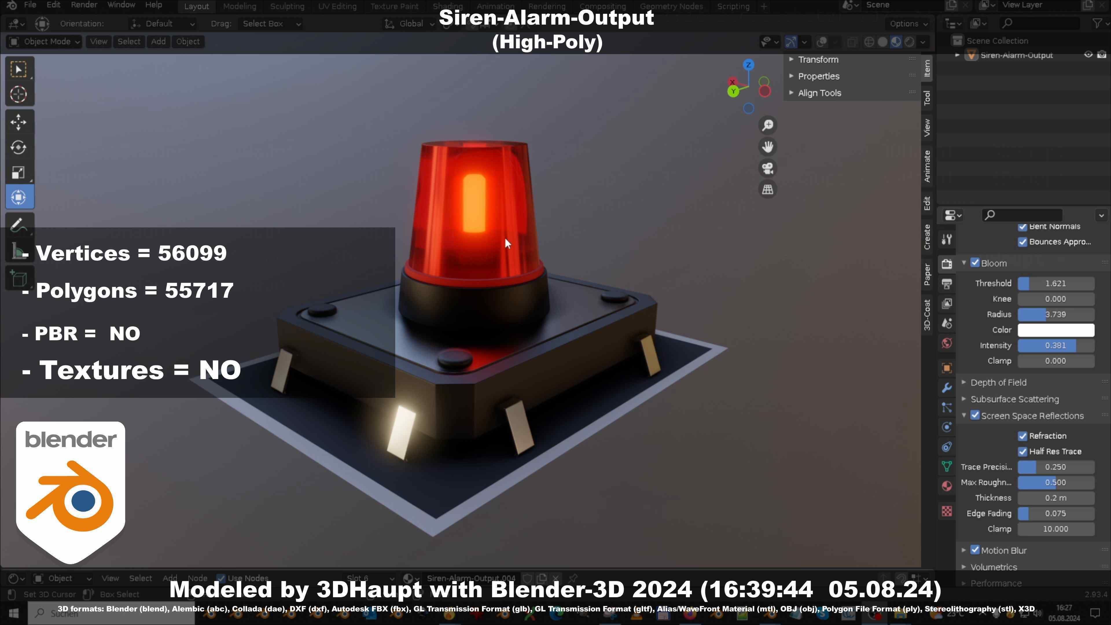Siren-Alarm-1-Output-Module 3D model_26