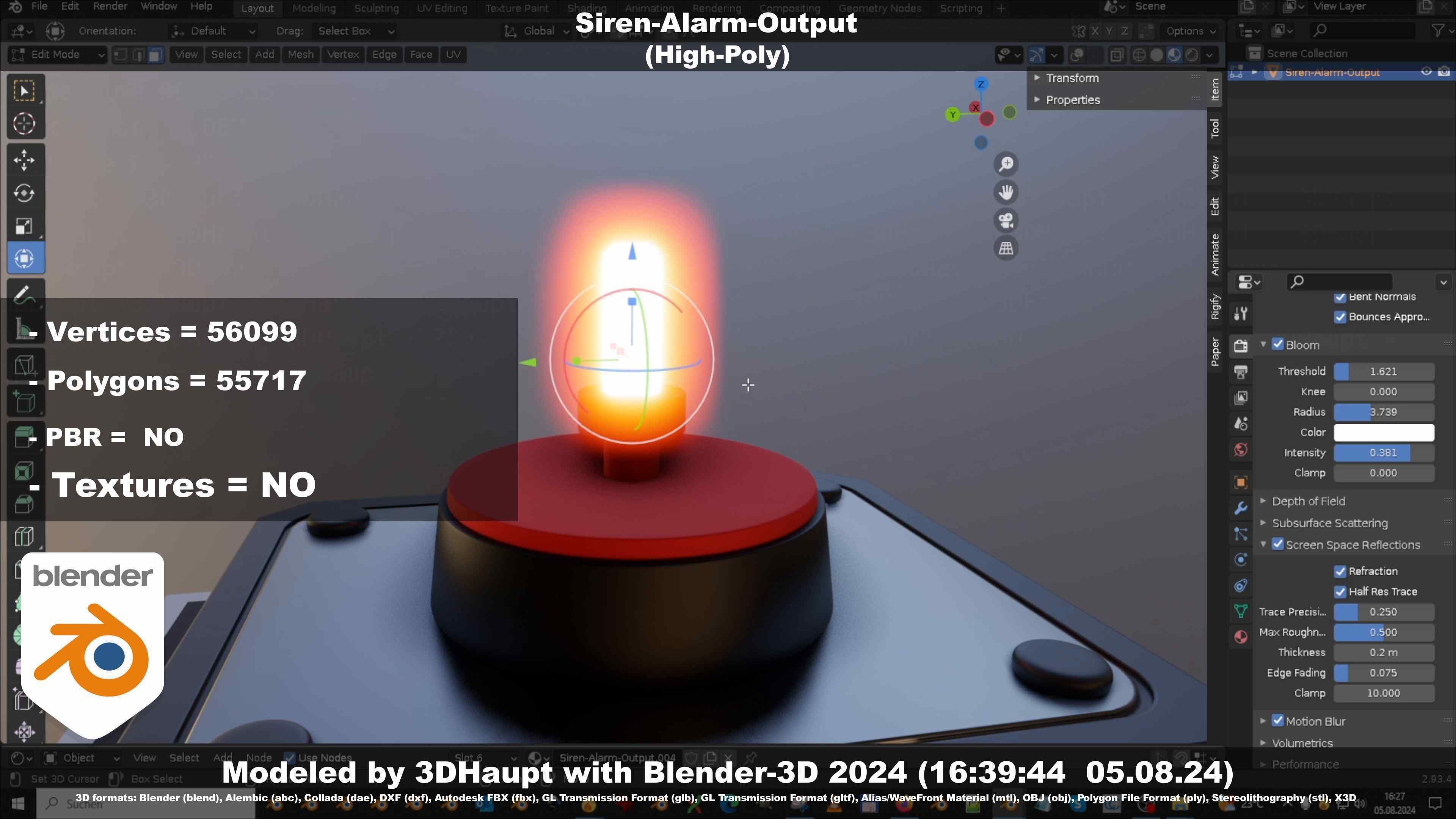Siren-Alarm-1-Output-Module 3D model_21