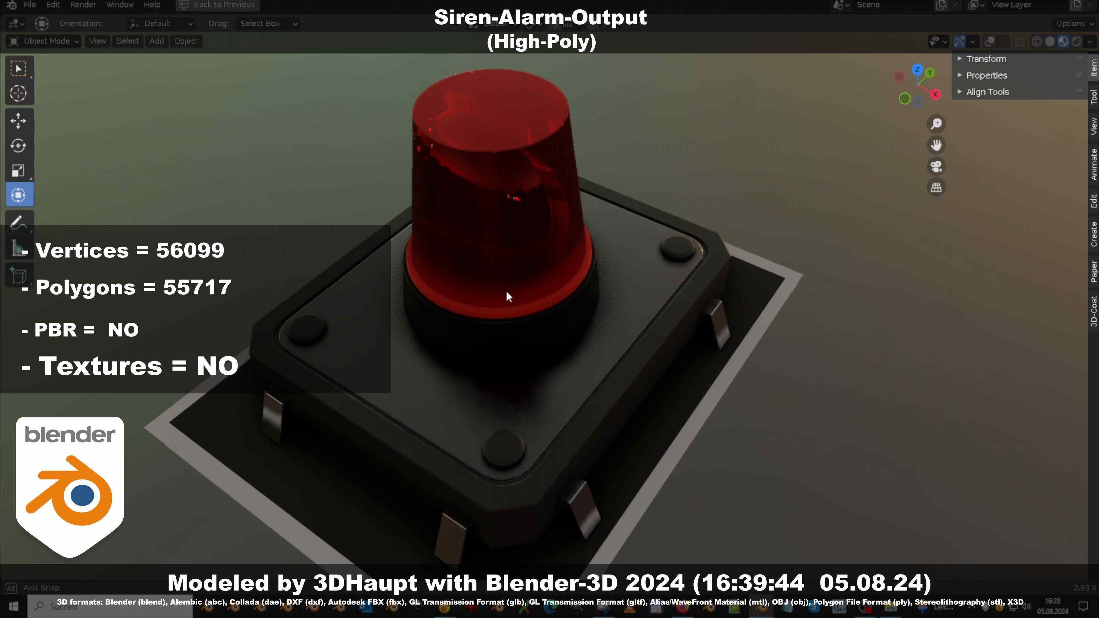 Siren-Alarm-1-Output-Module 3D model_110