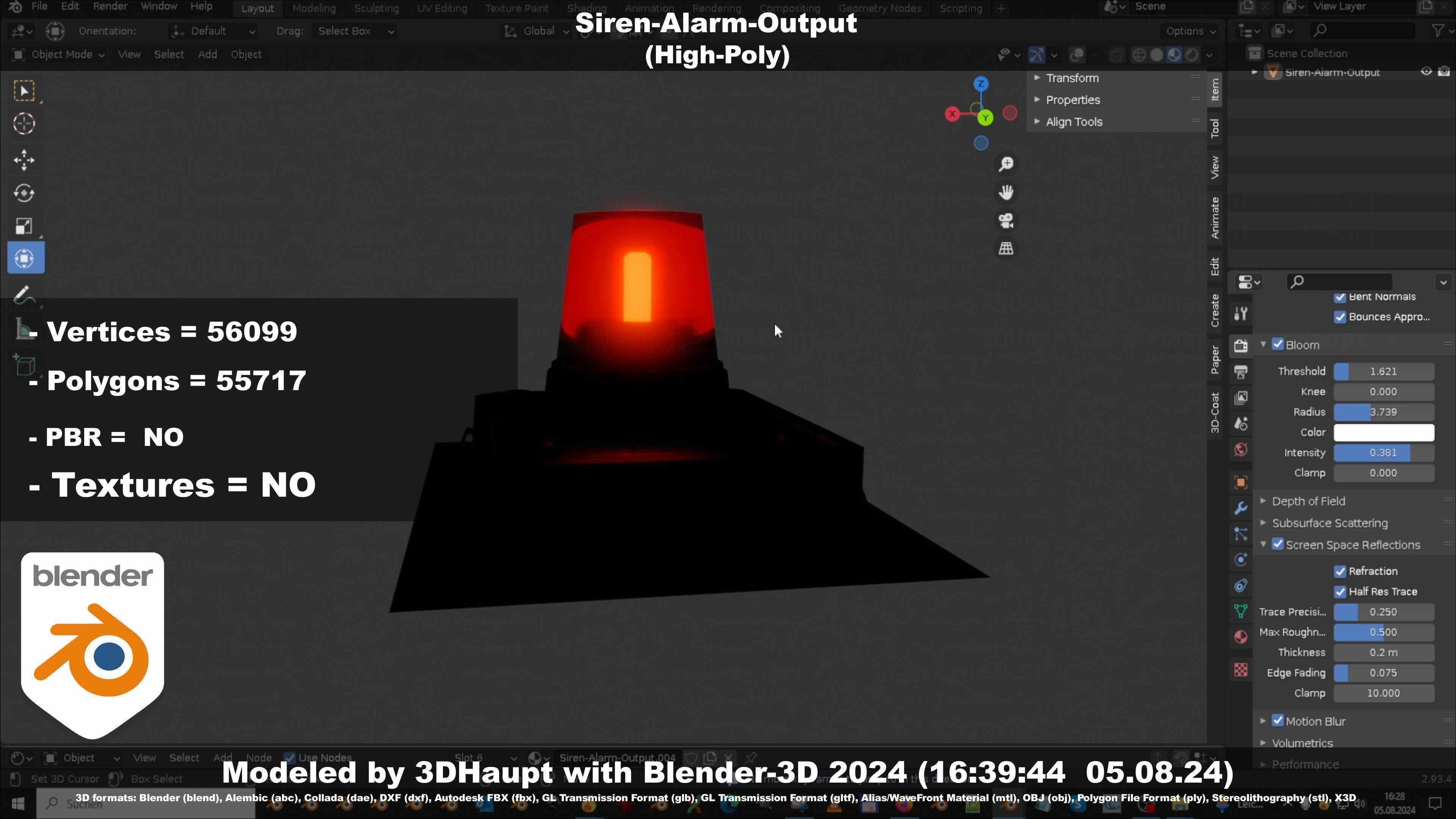 Siren-Alarm-1-Output-Module 3D model_113