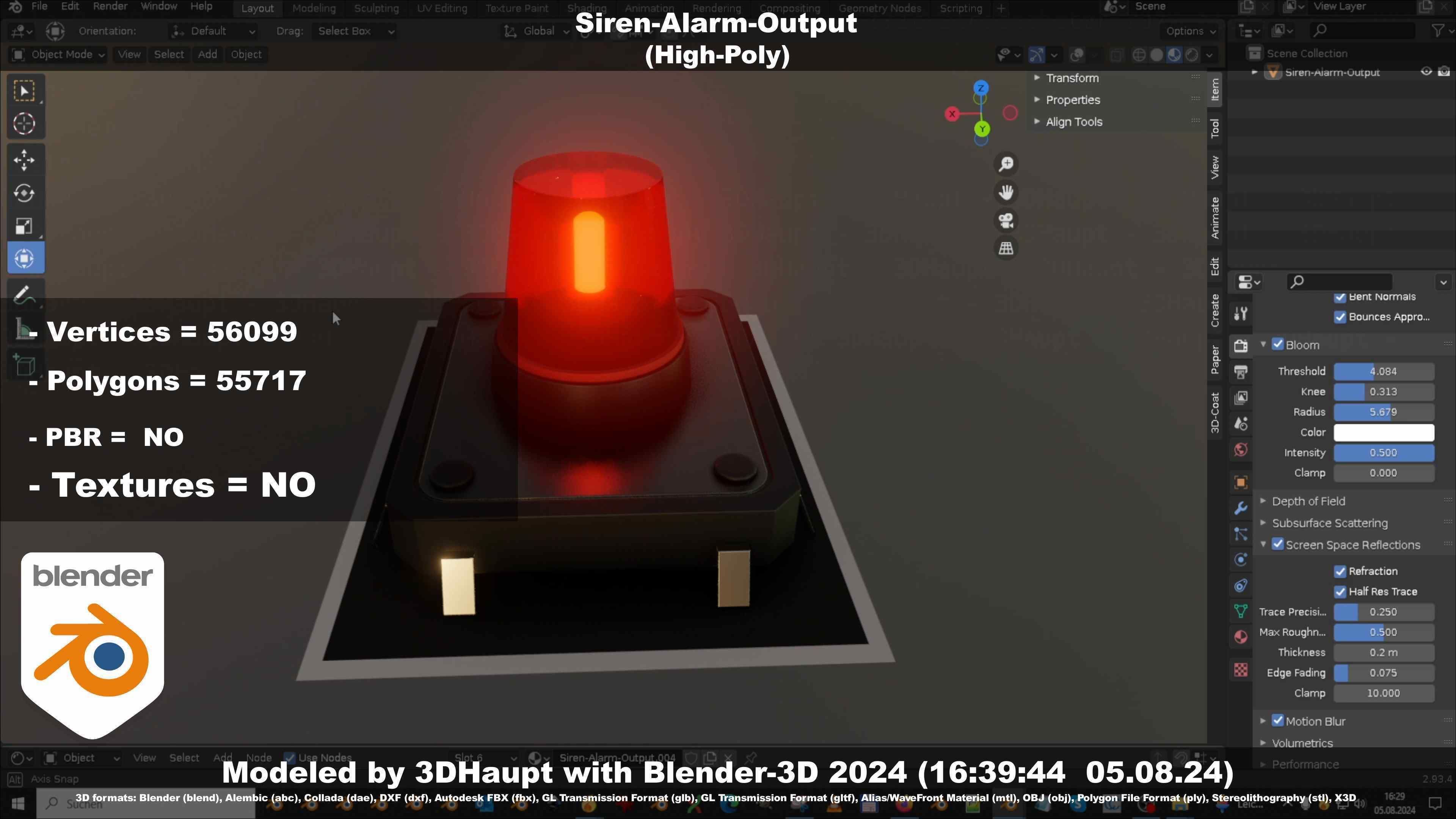 Siren-Alarm-1-Output-Module 3D model_24