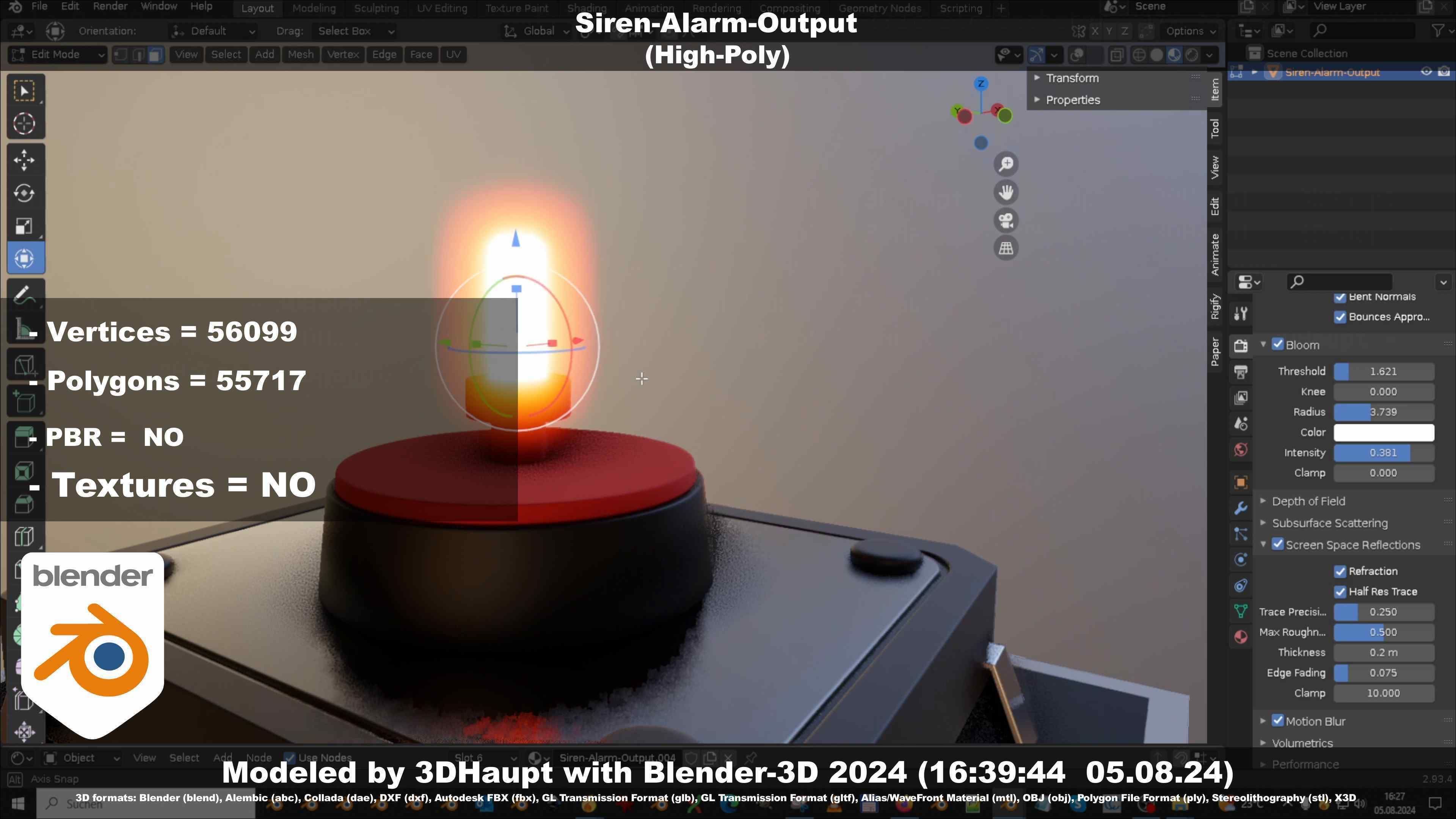 Siren-Alarm-1-Output-Module 3D model_141