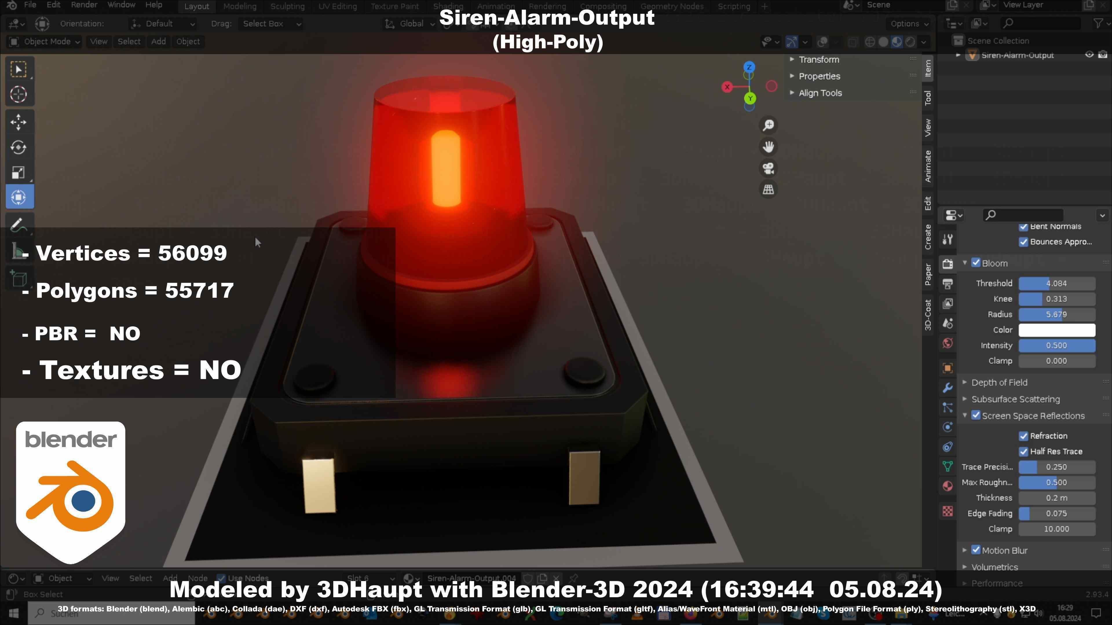 Siren-Alarm-1-Output-Module 3D model_130