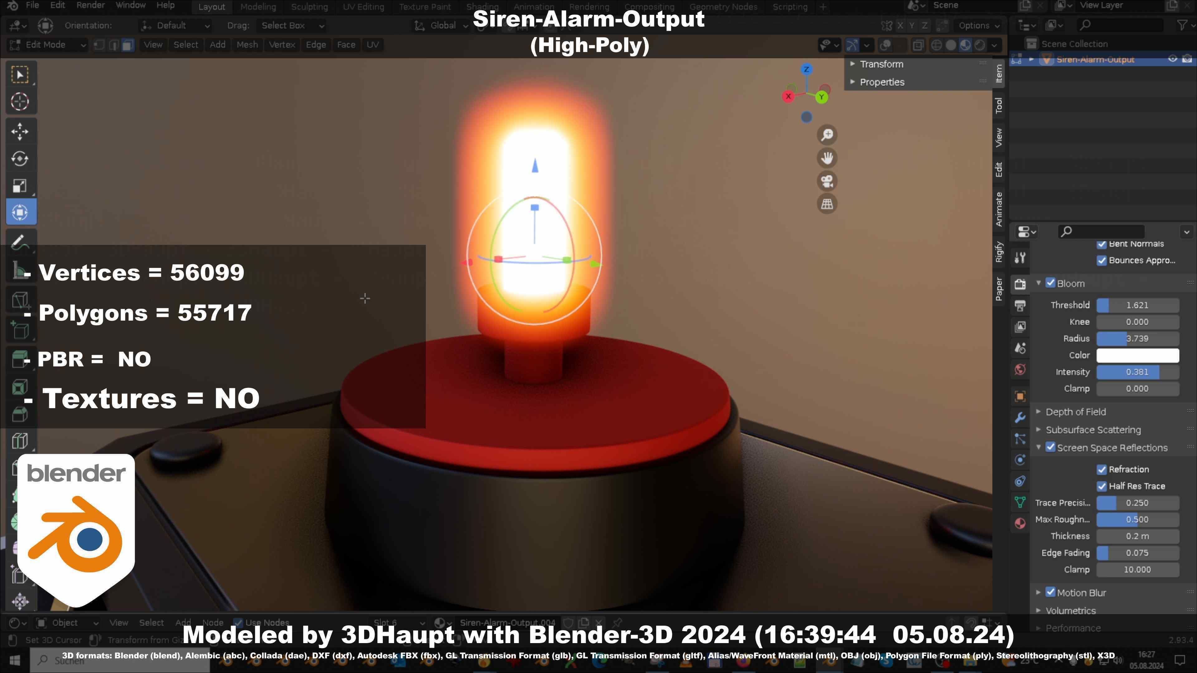 Siren-Alarm-1-Output-Module 3D model_107