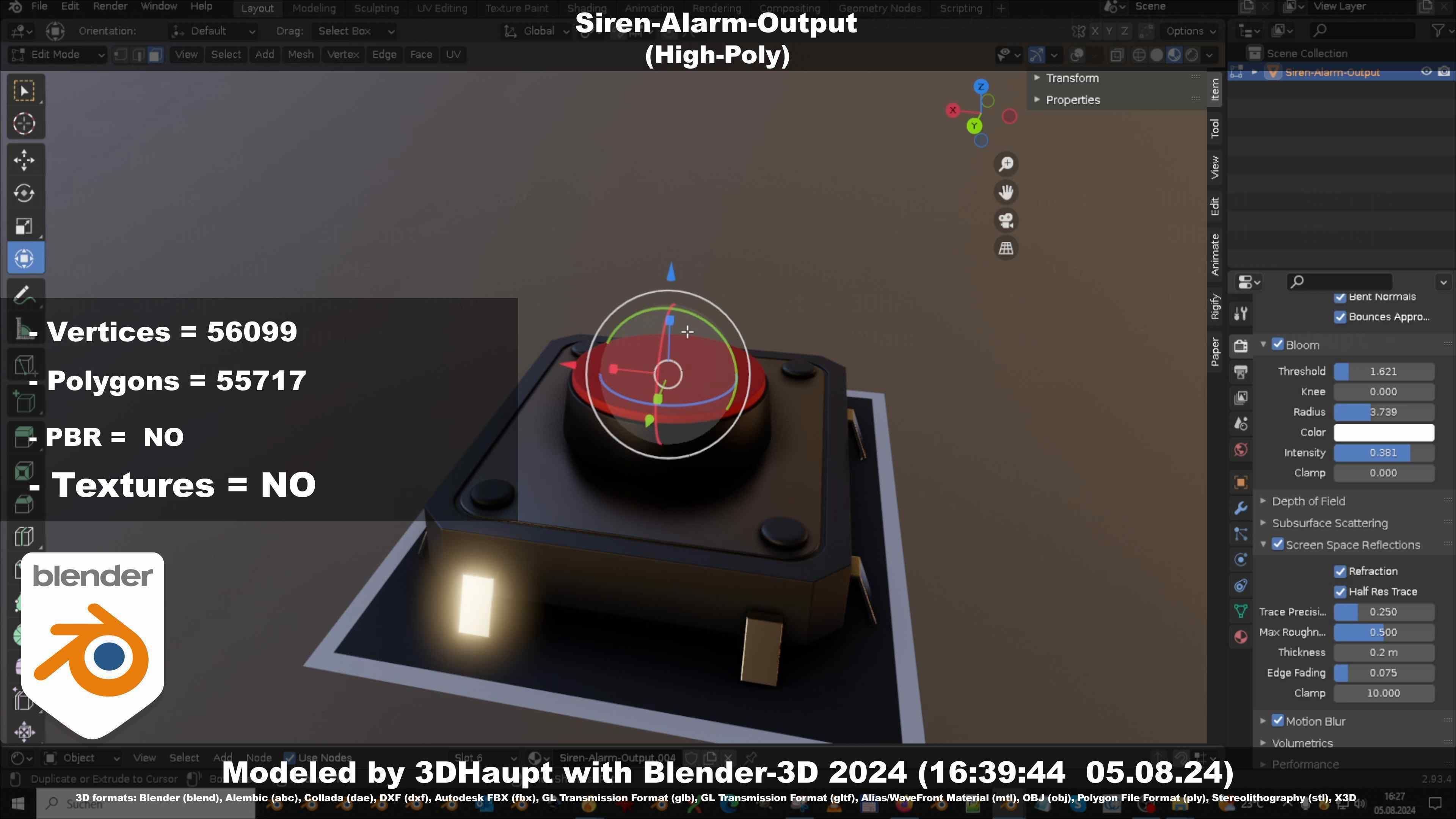 Siren-Alarm-1-Output-Module 3D model_104