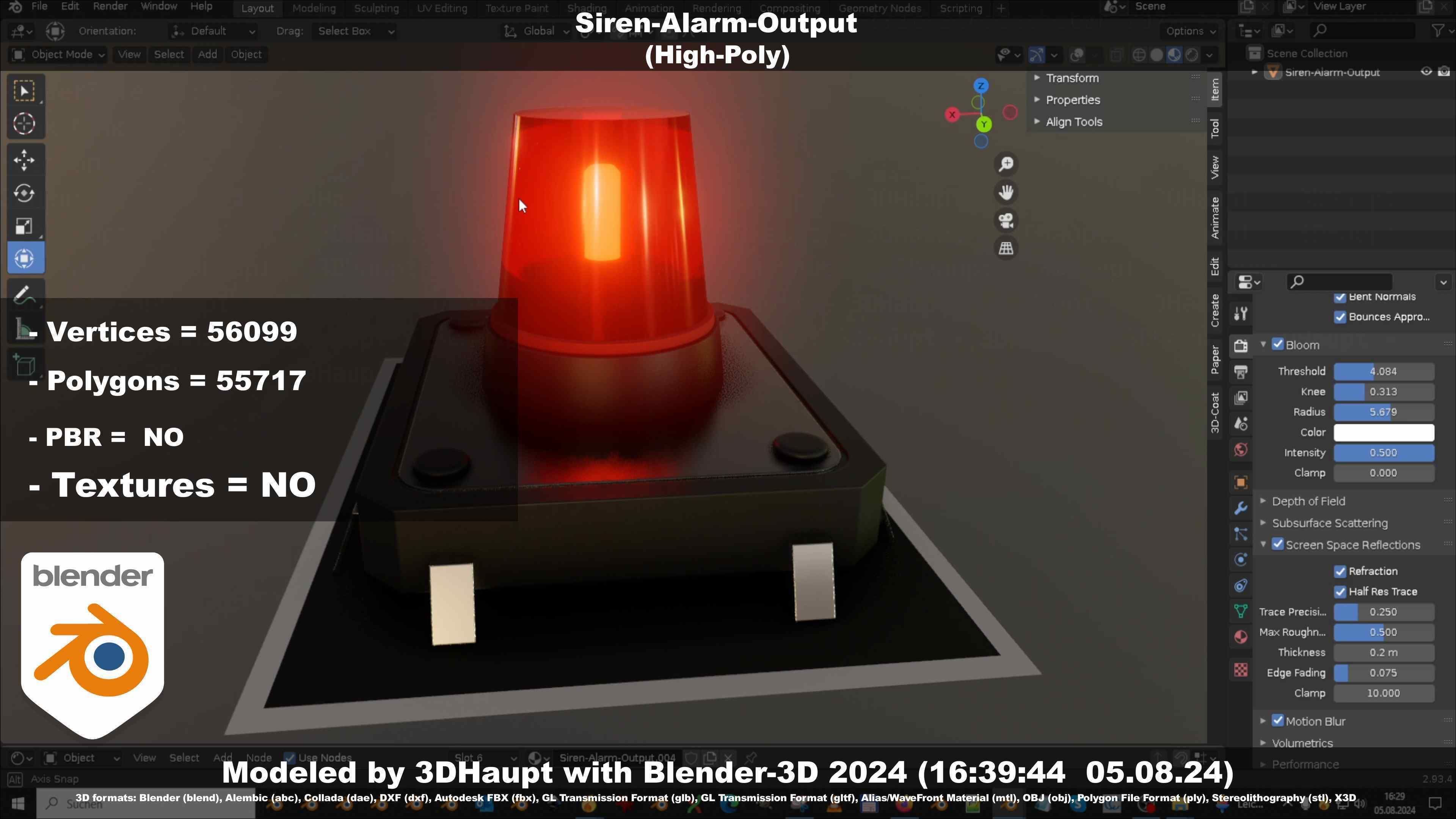 Siren-Alarm-1-Output-Module 3D model_90