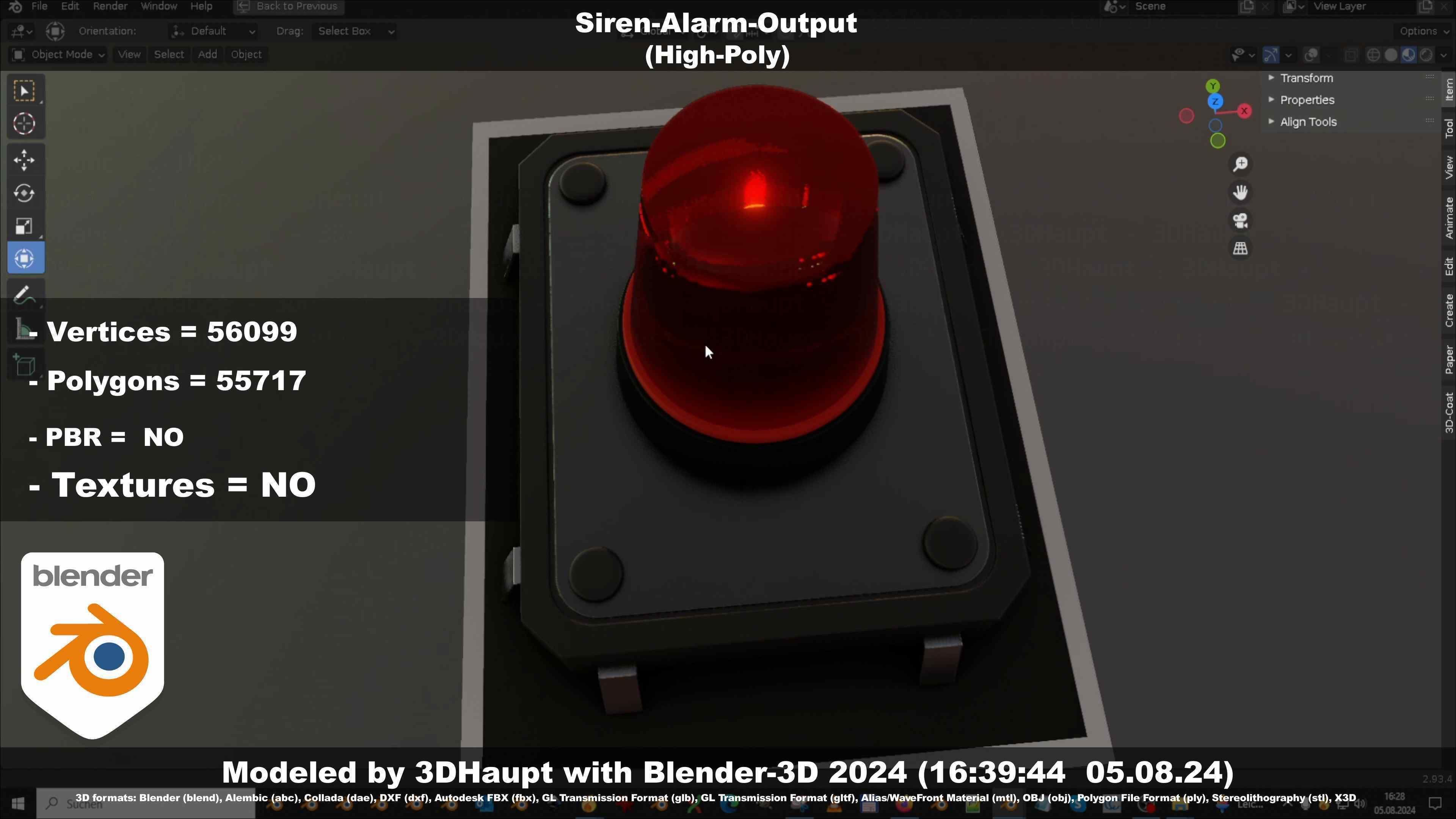Siren-Alarm-1-Output-Module 3D model_109