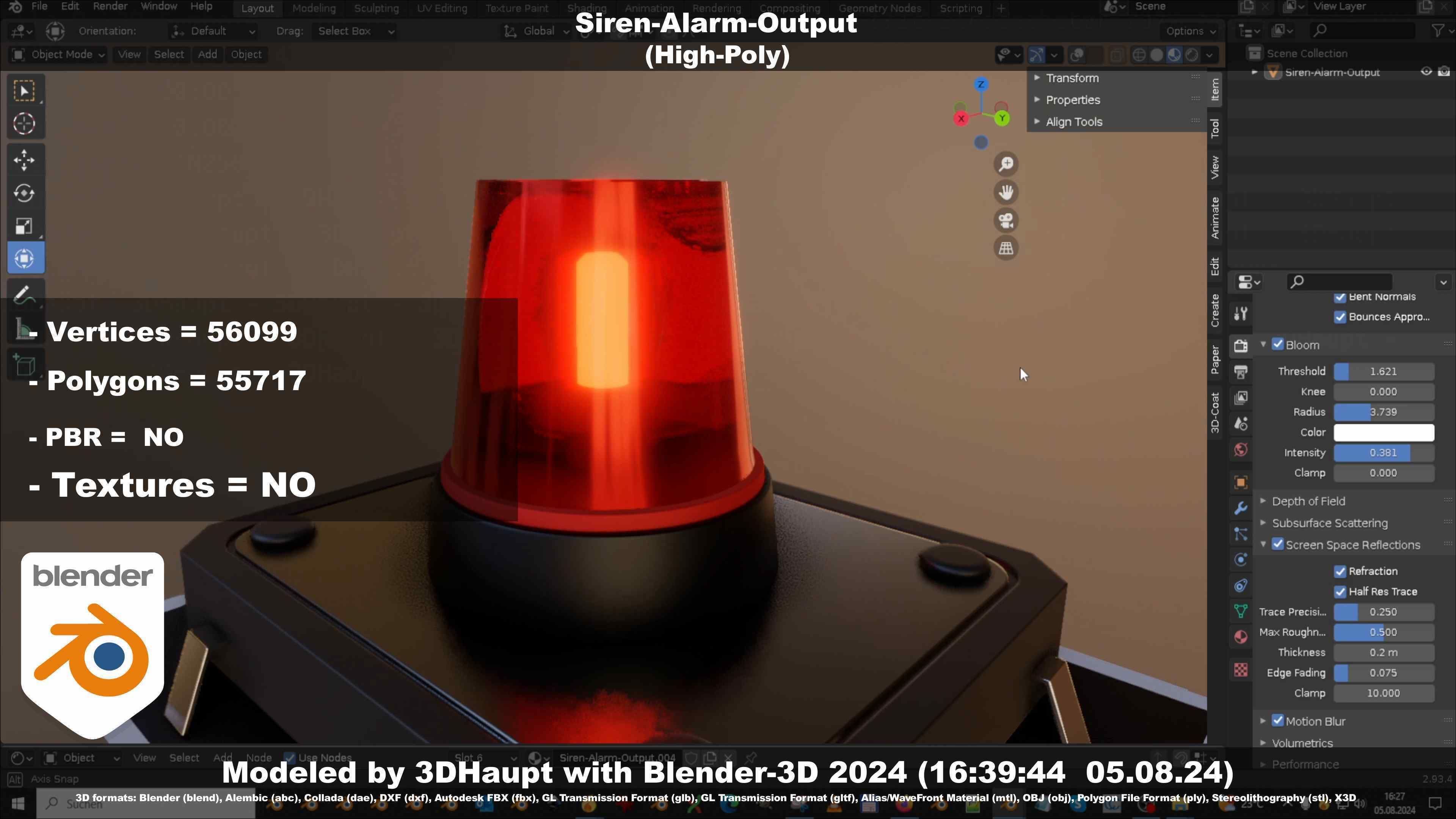 Siren-Alarm-1-Output-Module 3D model_97
