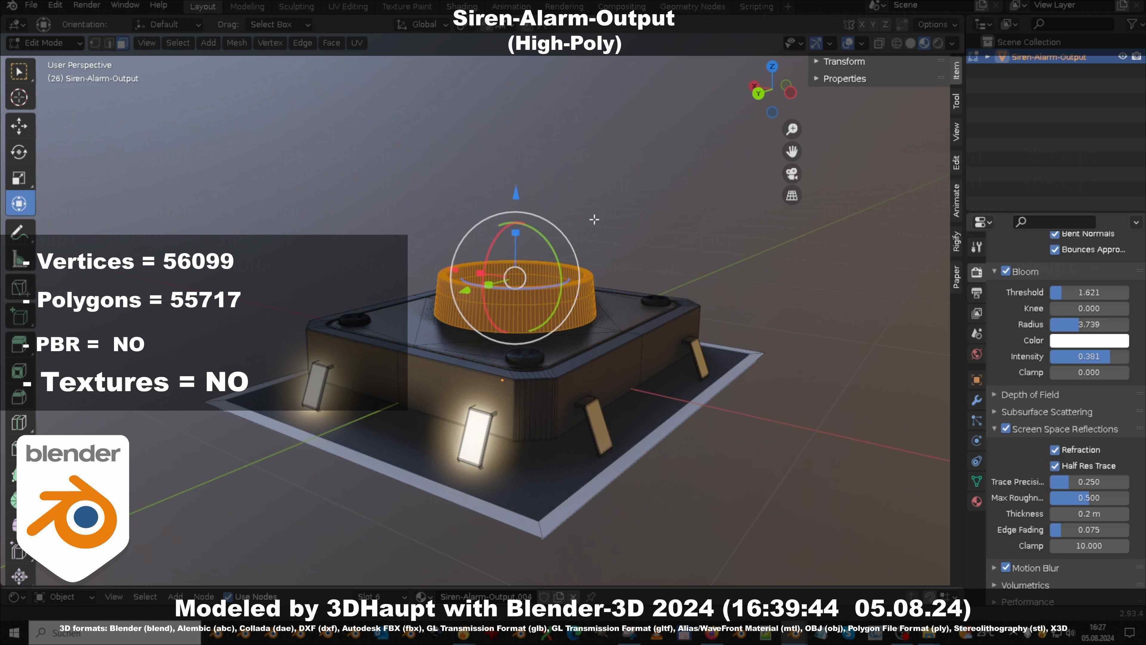 Siren-Alarm-1-Output-Module 3D model_88